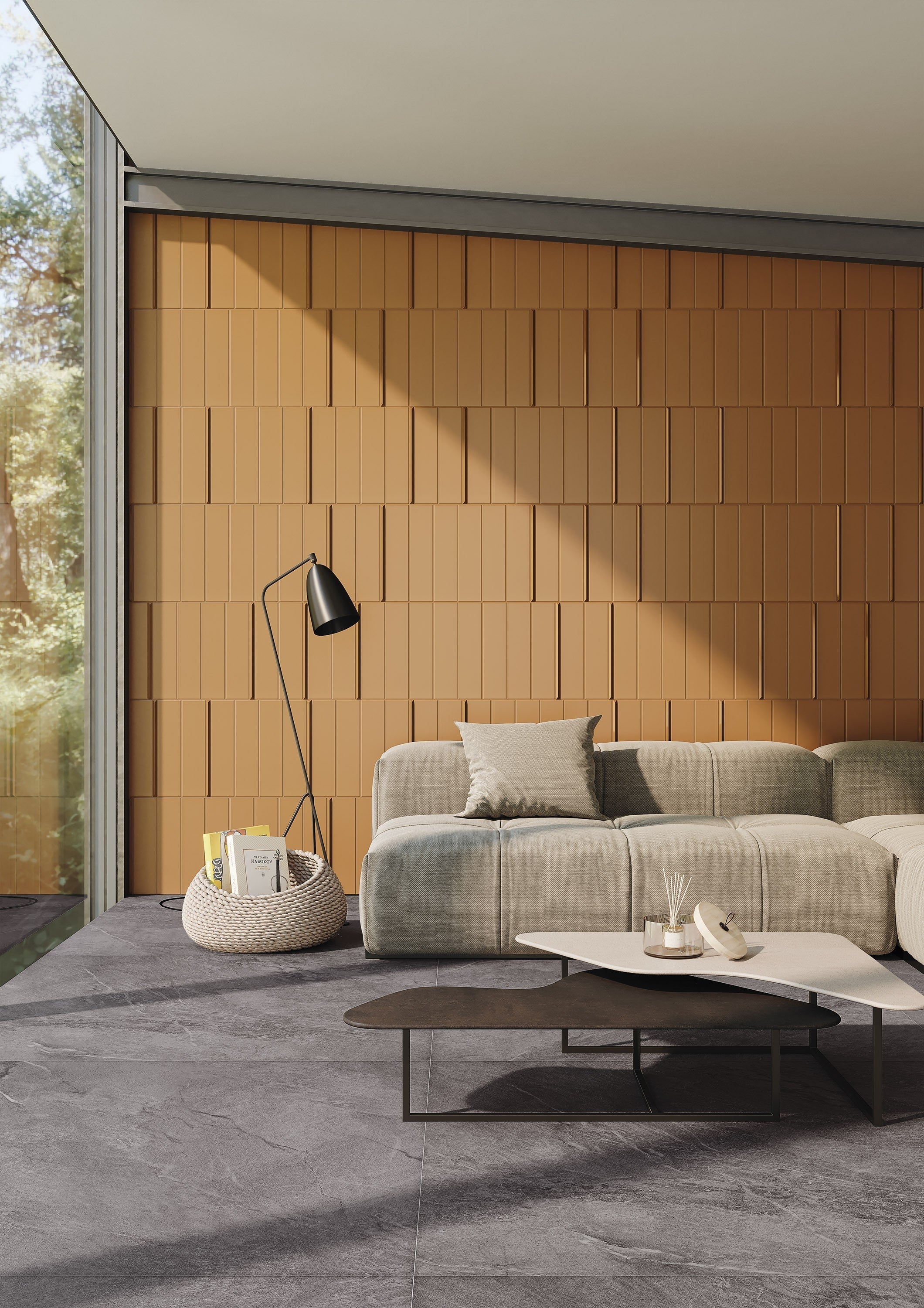 EARTHLY IMPRESSIONS: Savannah Sunset Field Tile (3"x14"x8-mm | matte | pressed)