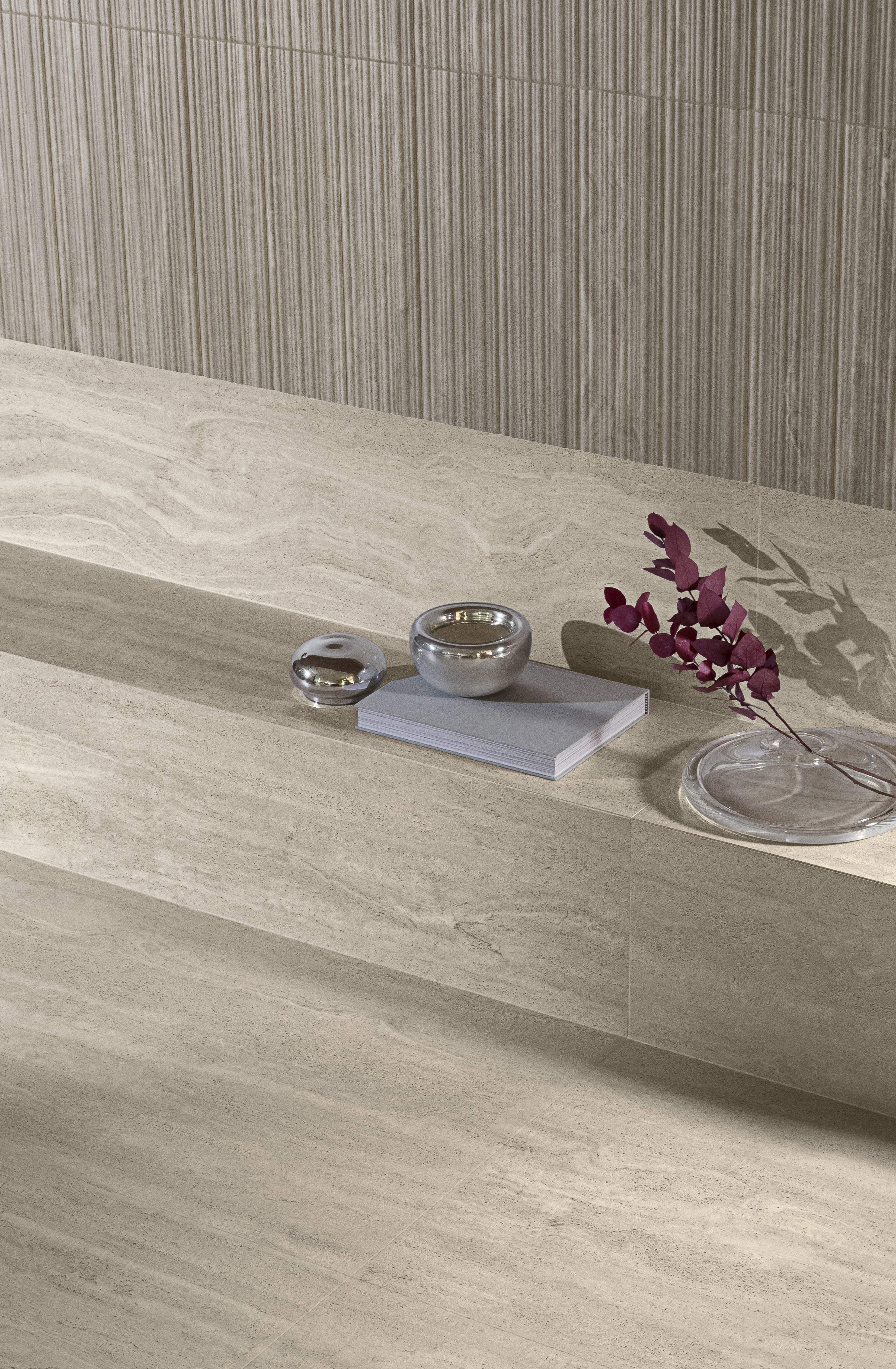 ETERNAL RADIANCE: Enduring Taupe Bullnose Trim (3"x12"x8-mm | natural | rectified)