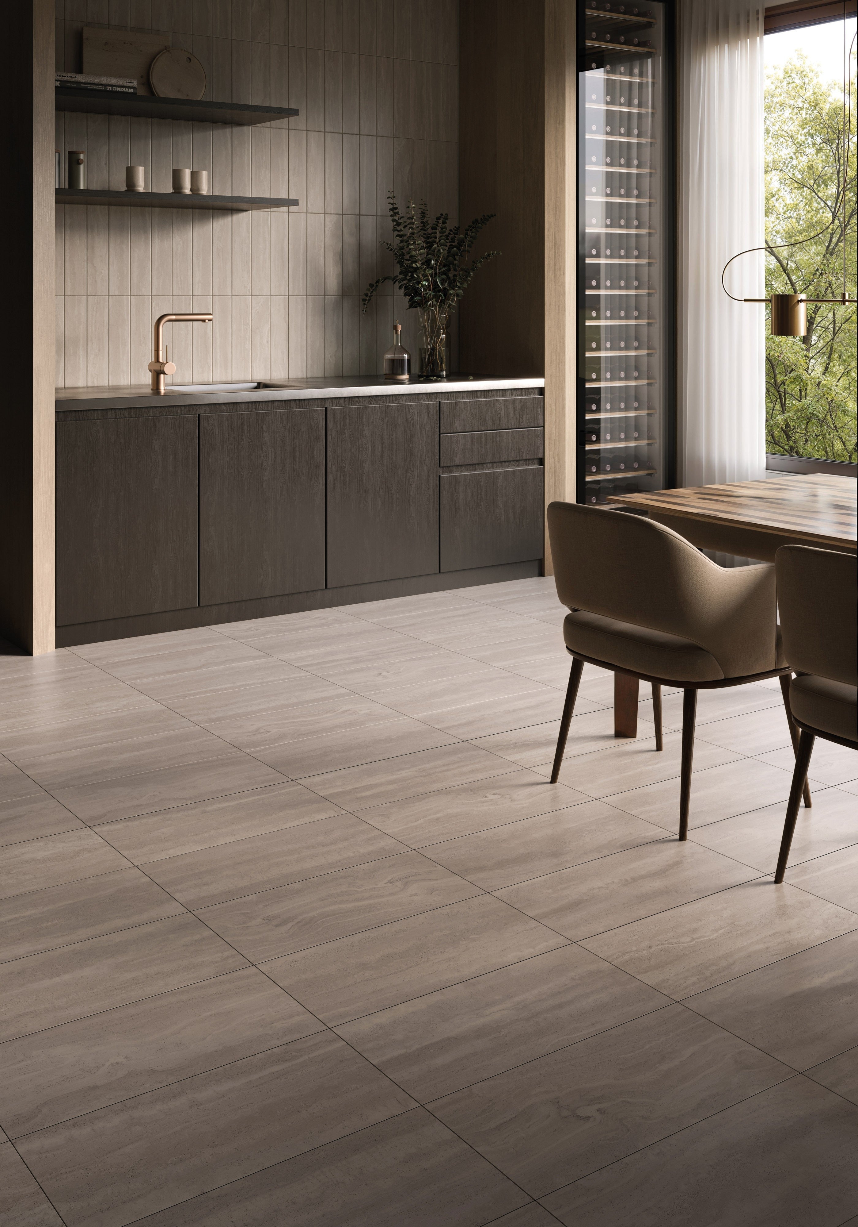 ETERNAL RADIANCE: Enduring Taupe Field Tile (24"x48"x8.5-mm | natural | rectified)