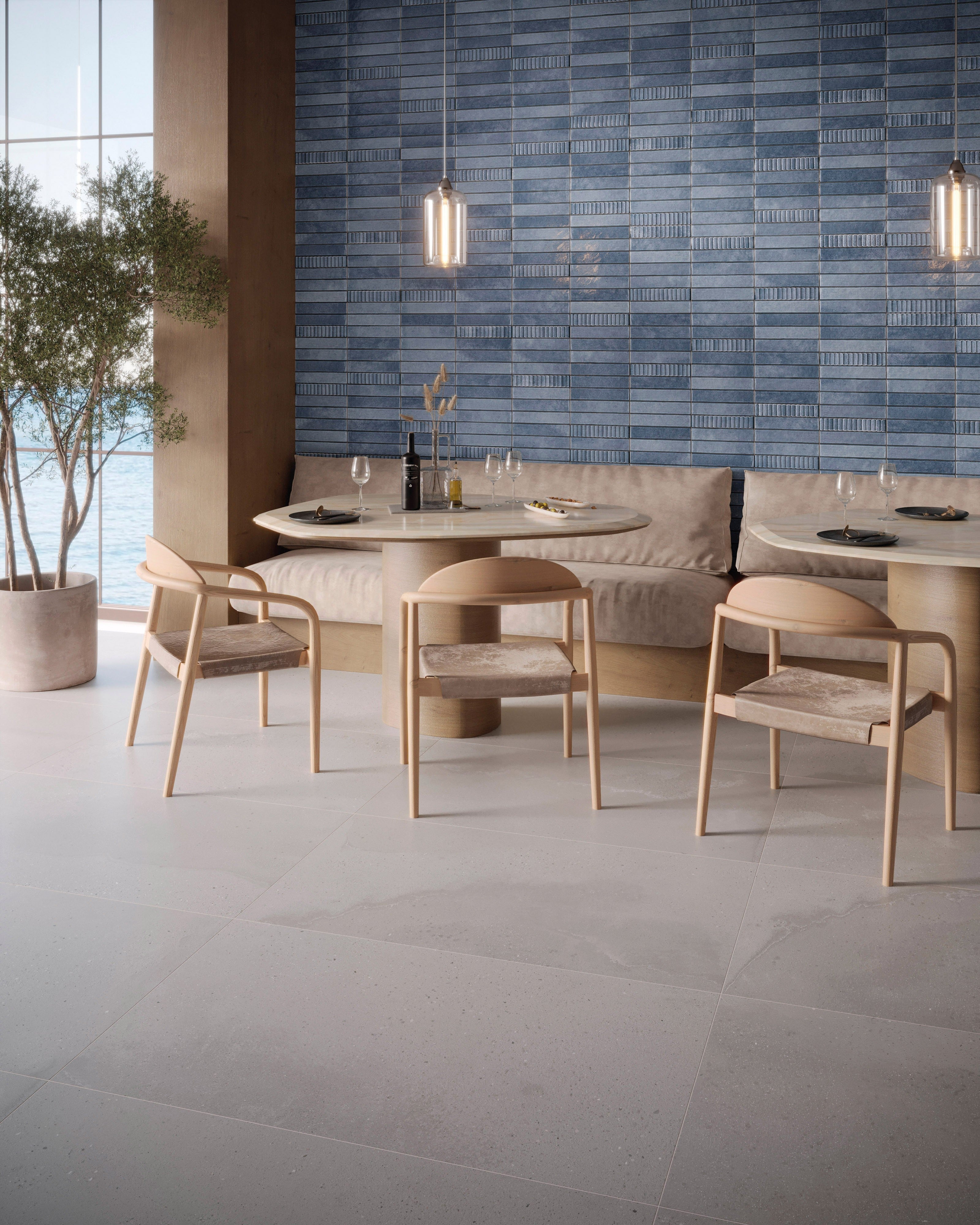 HARBOR LUMINESCENCE: Oceanic Pulse Groved Field Tile (2"x10"x7-mm | glossy | pressed)