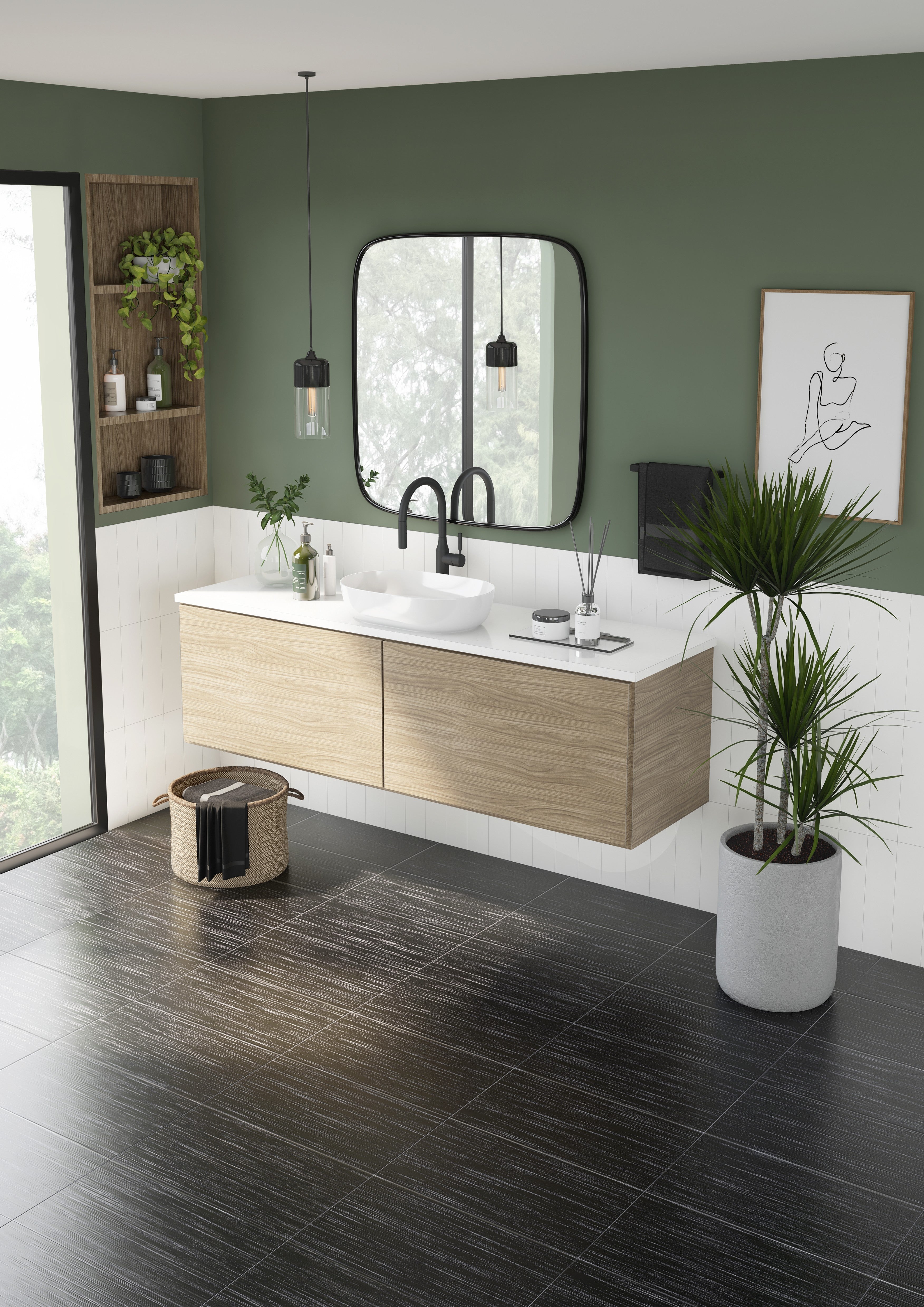 LYRICAL LEGACY: Nocturne Noir Field Tile (12"x24"x9-mm | natural | pressed)