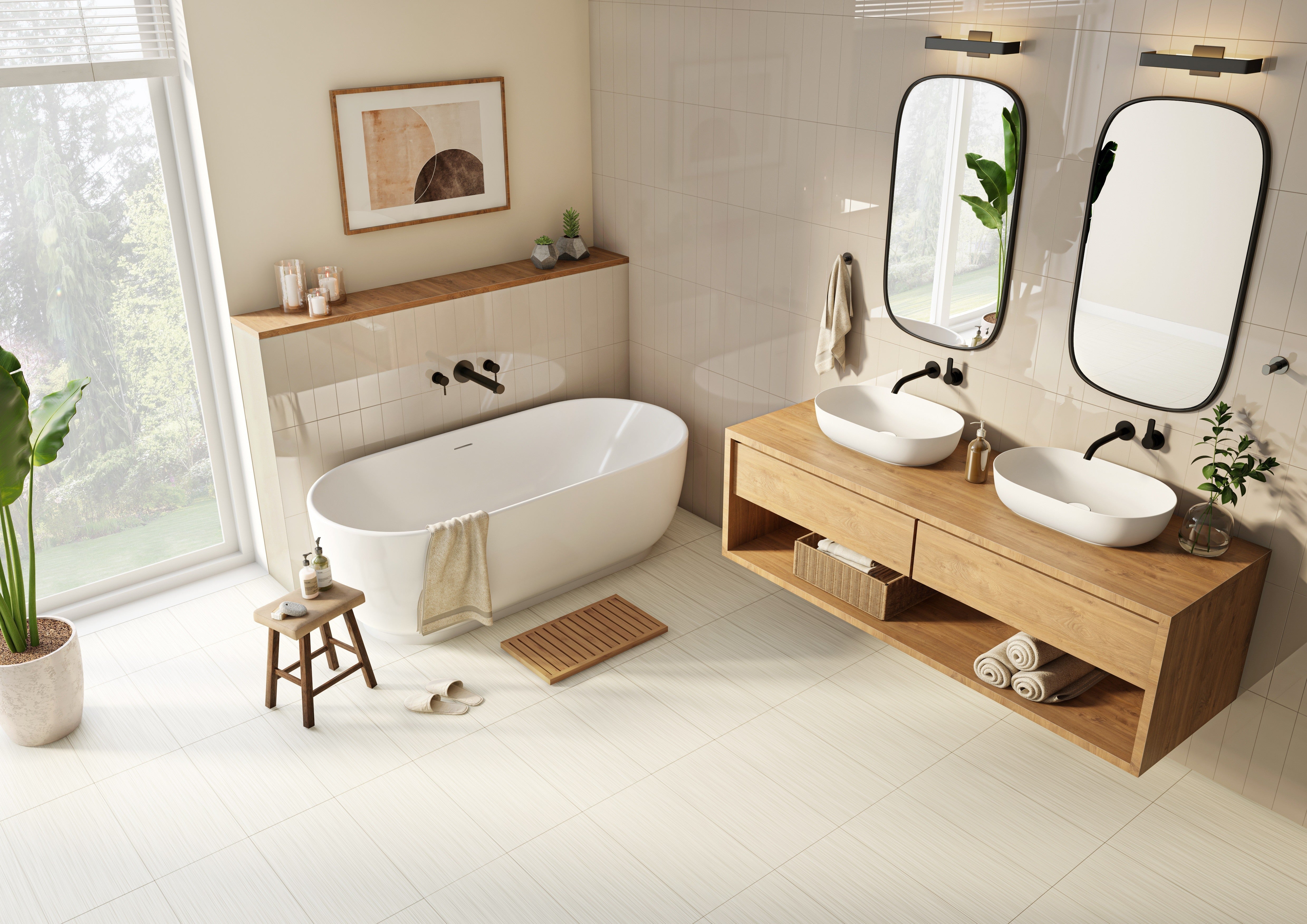 LYRICAL LEGACY: White Cove Base Trim (6"x12"x8-mm | natural | pressed)