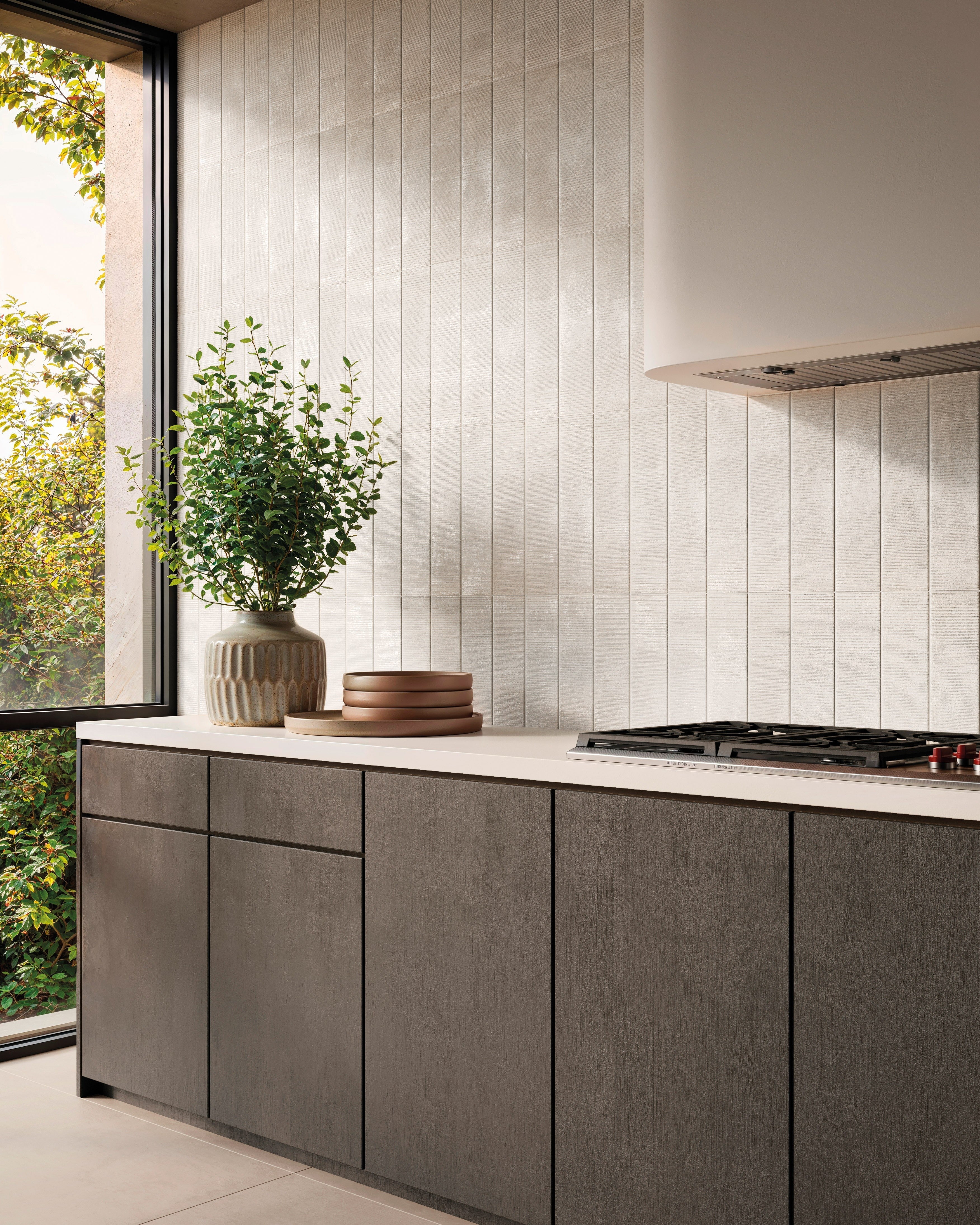 METALLIC REVERIE: Lunar Luminescence Field Tile (4"x16"x7-mm | matte | pressed)