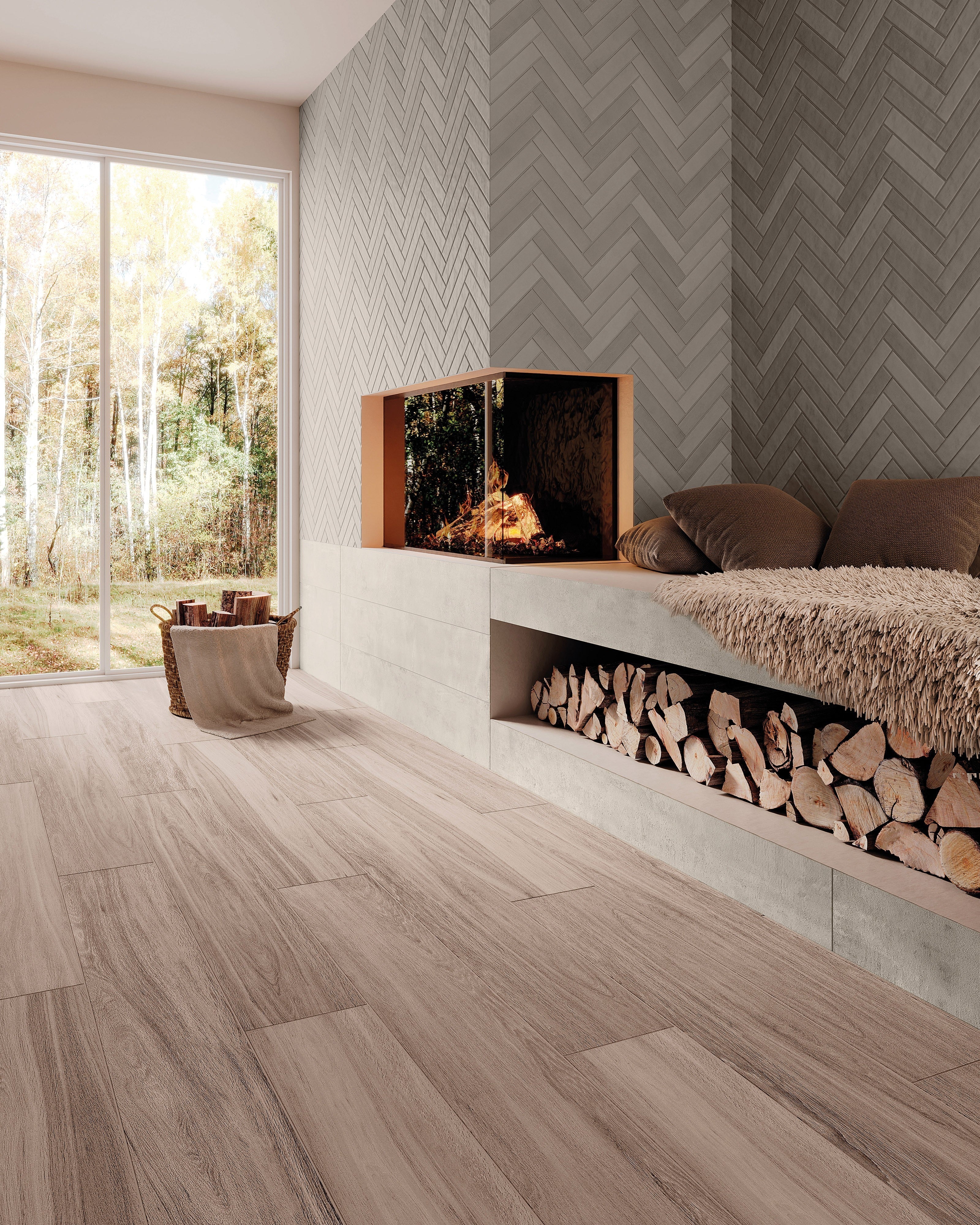 PRISTINE ELEGANCE: Ashen Elegance Field Tile (8"x48"x8.5-mm | natural | rectified)