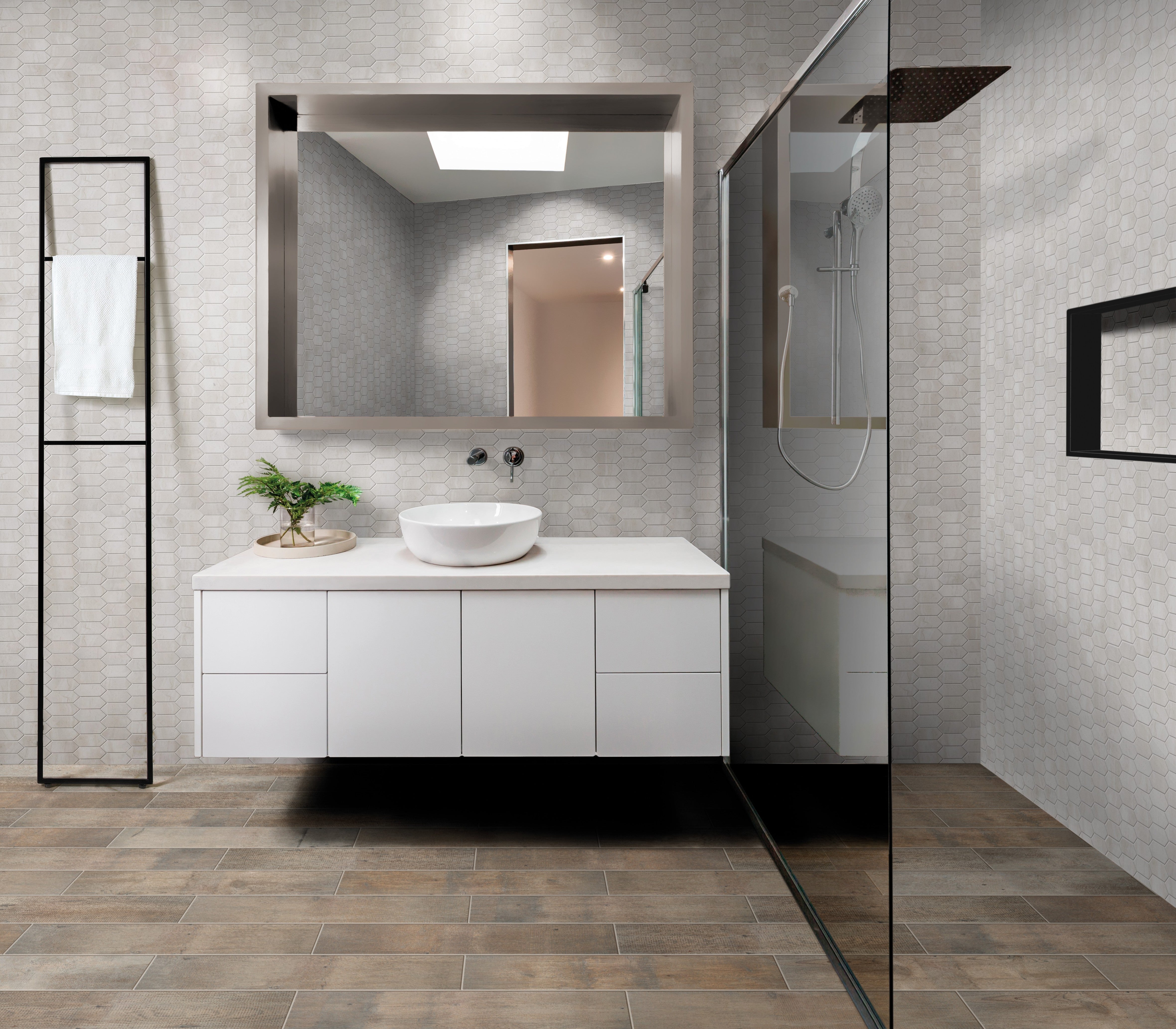 ROMAN ECHO: Ivory Insula Straight Stack 2X2 Mosaic (12"x12"x8-mm | natural | rectified)