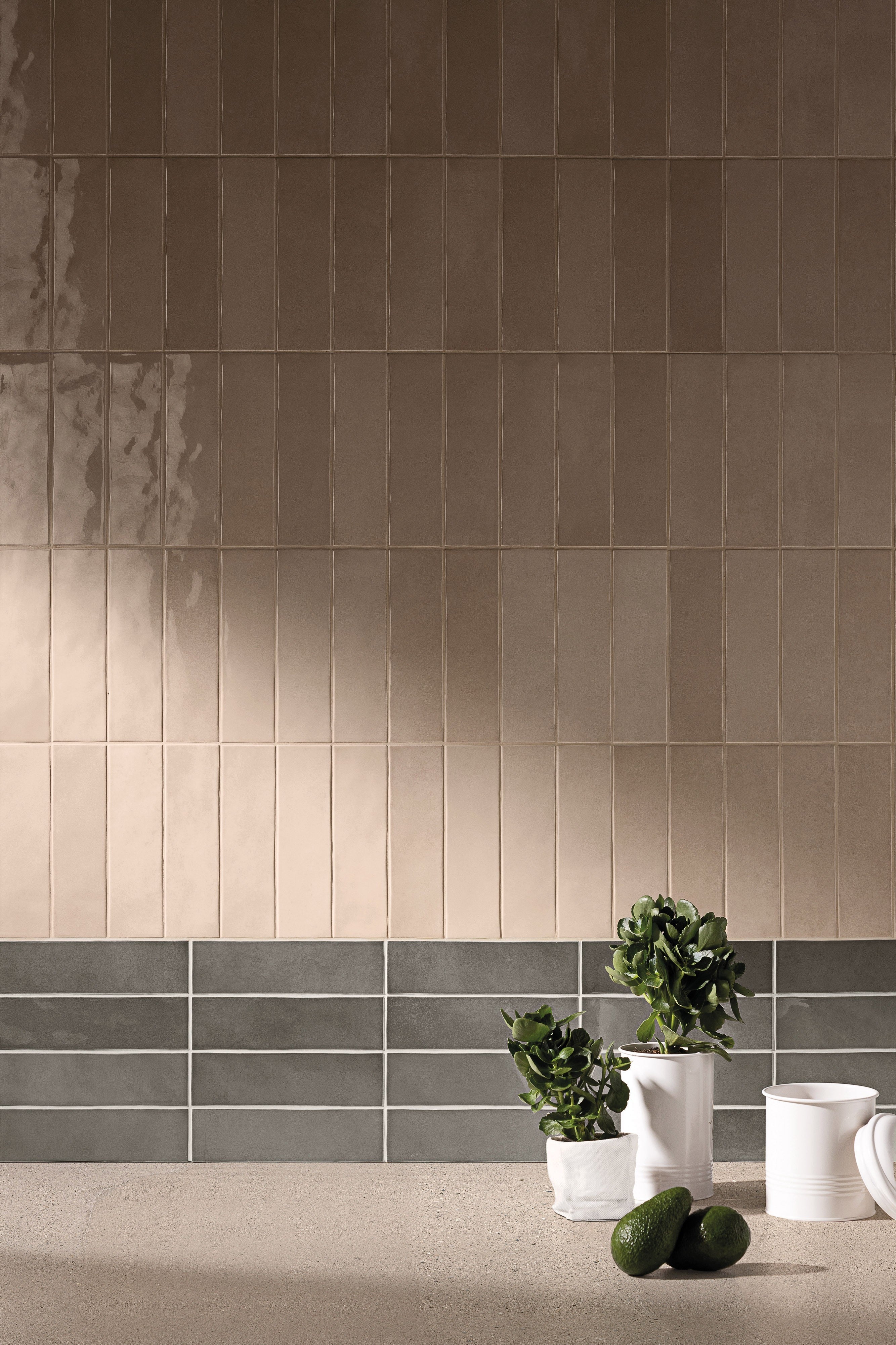 RUSTIC RESERVOIR: Reservoir Almond Ripple Field Tile (3"x10"x8-mm | glossy | pressed)