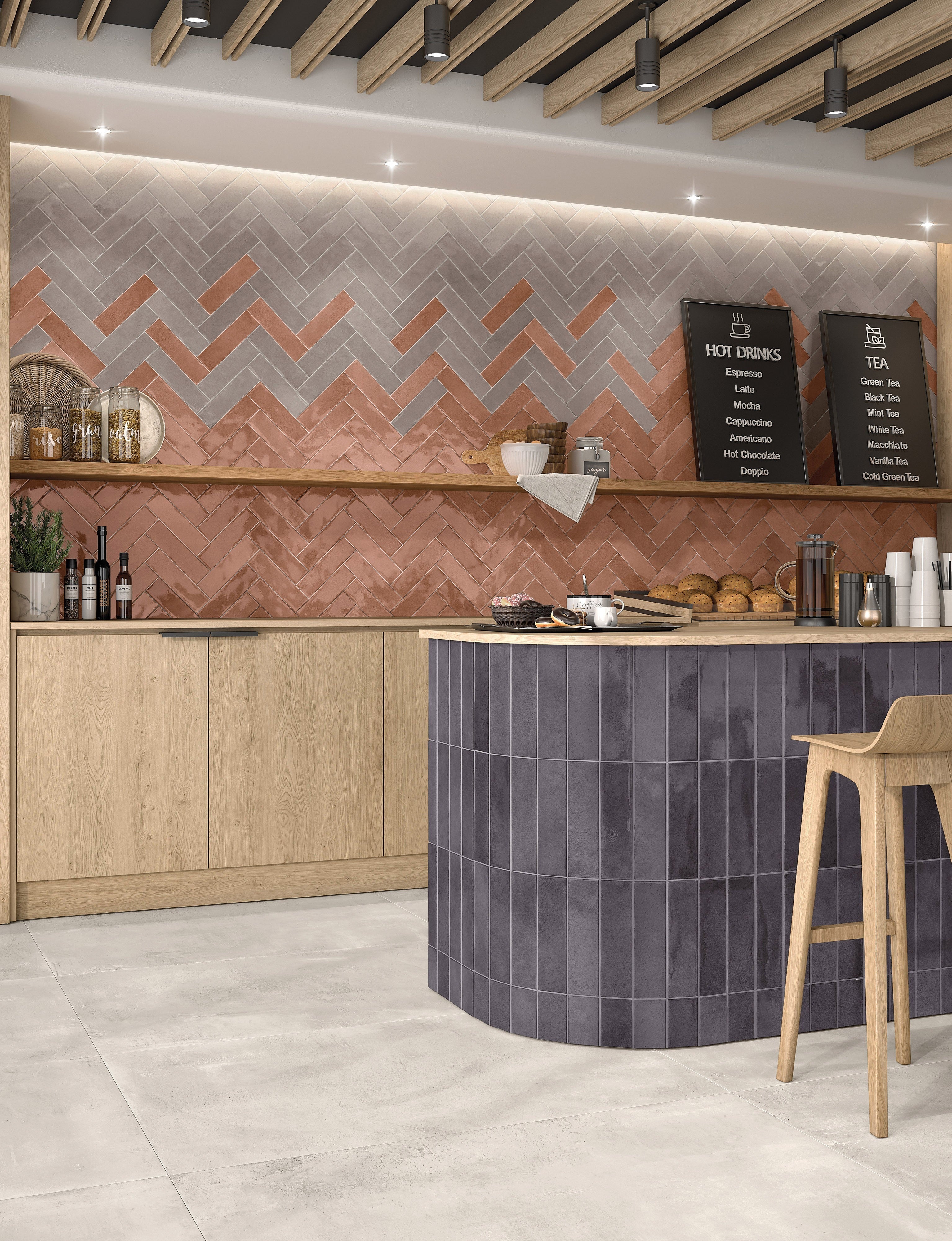 RUSTIC RESERVOIR: Reservoir Grained Gush Field Tile (3"x10"x8-mm | glossy | pressed)