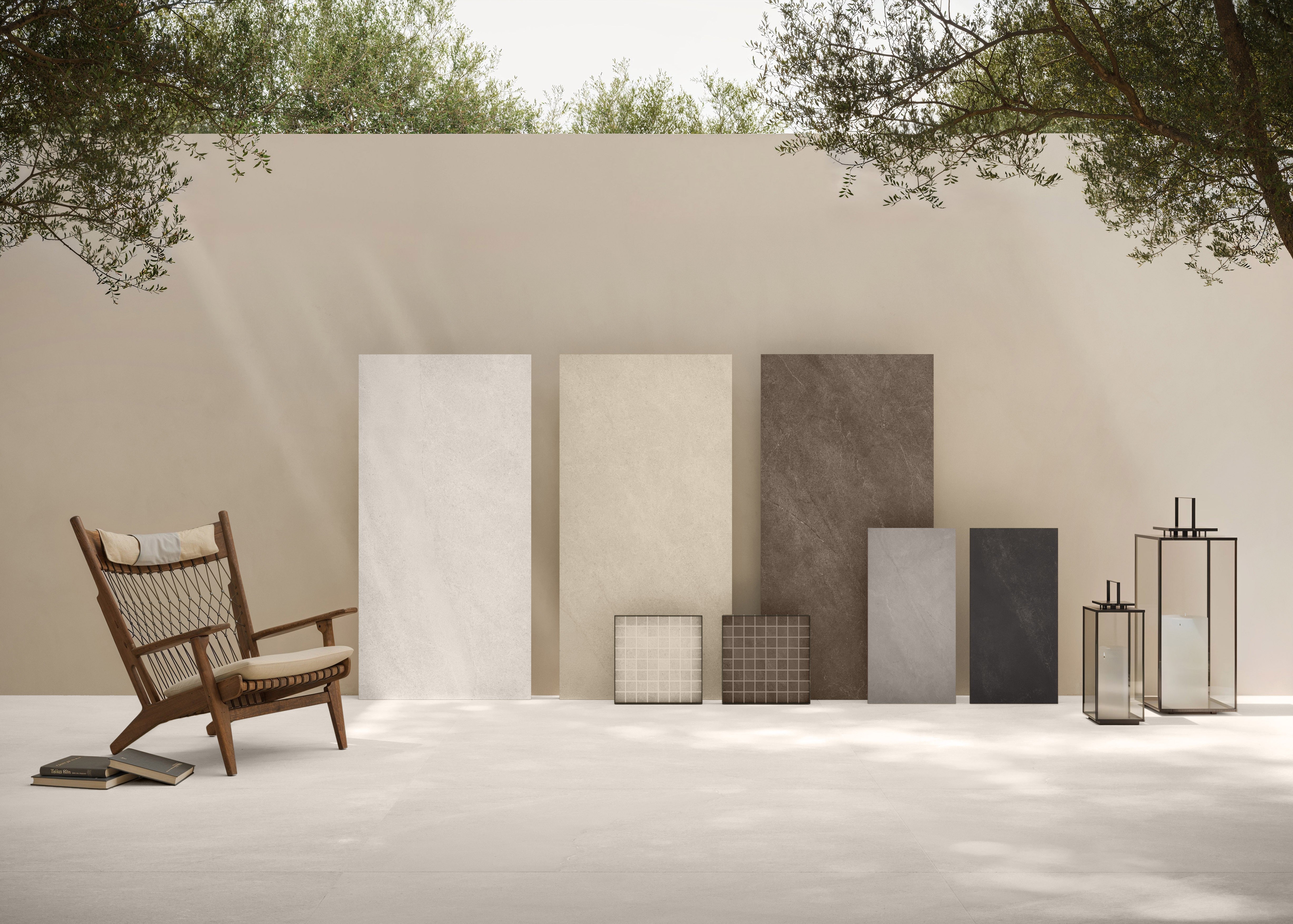 SANTORINI SERENITY: Aegean Alabaster Field Tile (24"x48"x8.5-mm | exterior | rectified)