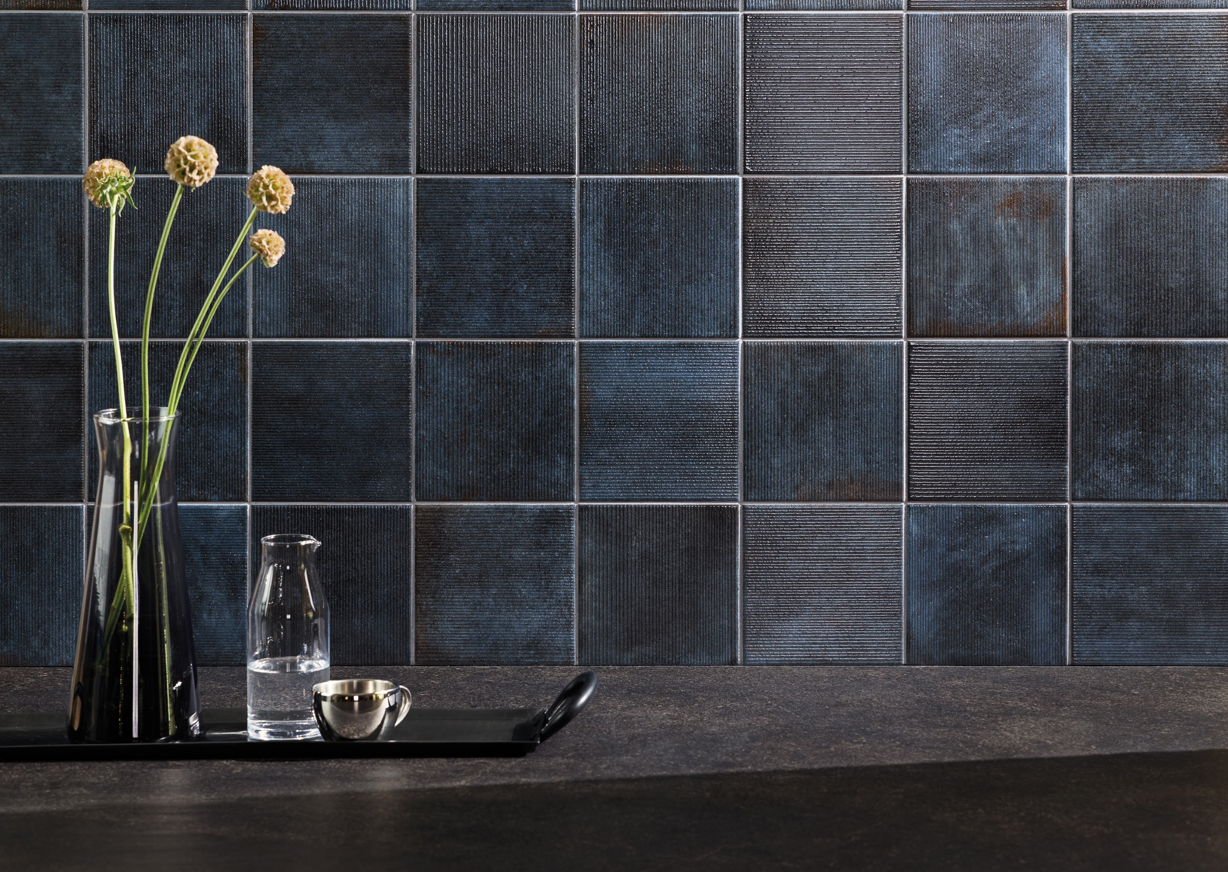 SCULPTED HARMONY: Sapphire Harmony Textured Field Tile (2 1/2"x9"x9.5-mm | glossy | pressed)