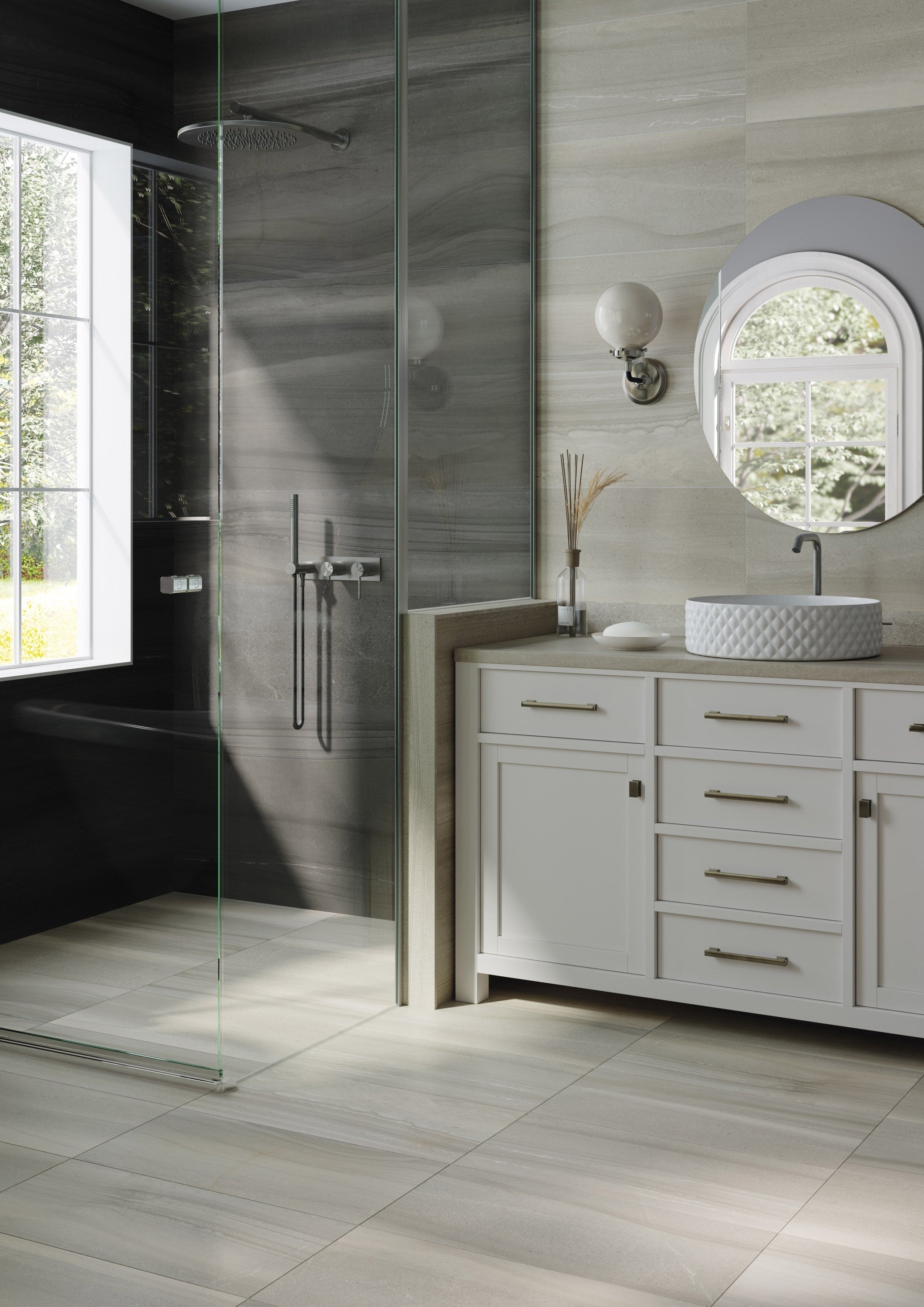 SILHOUETTE SANDS: Mysterious Mirage Field Tile (12"x24"x8-mm | natural | pressed)