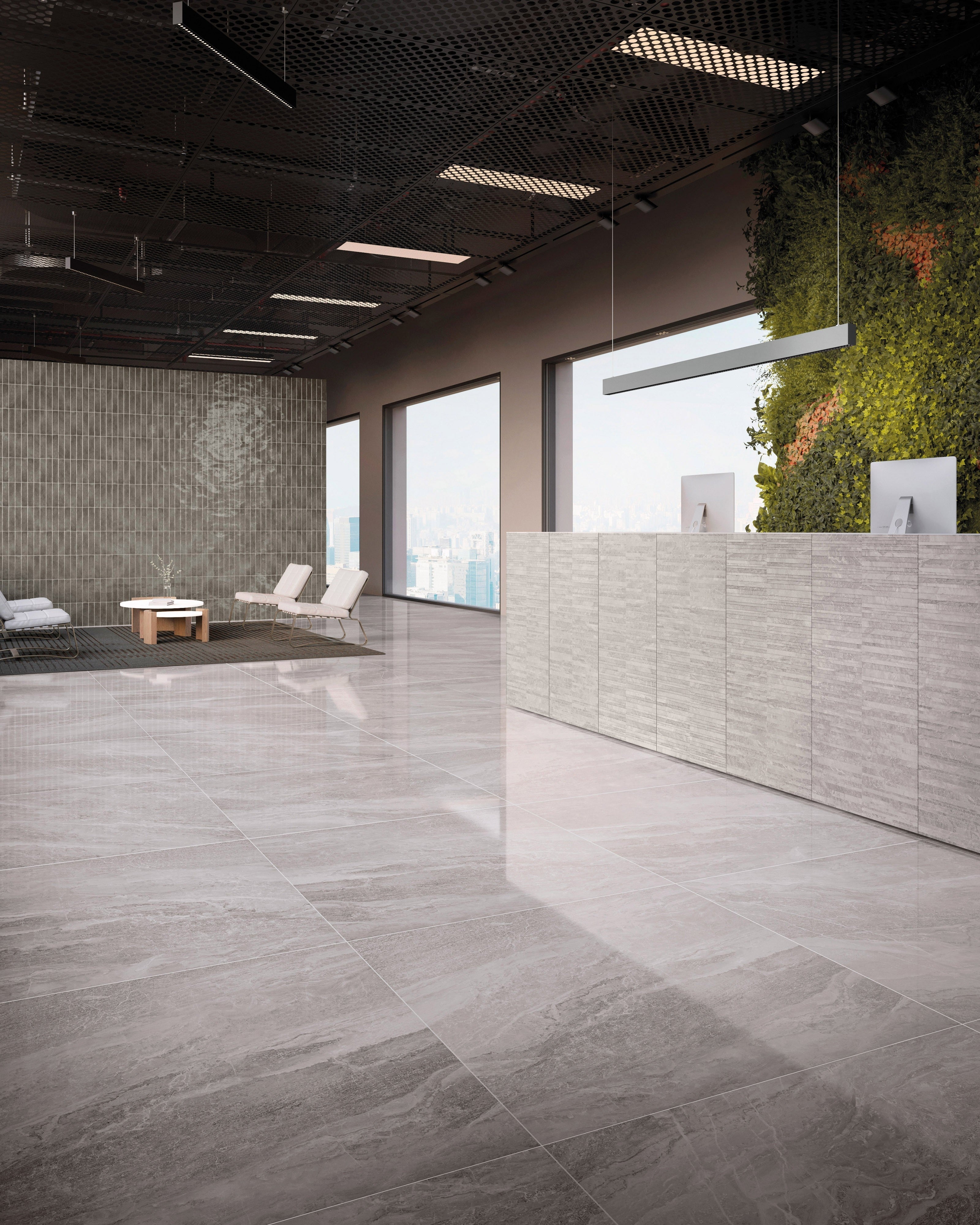 TEMPEST ELEGANCE: Gale Grace Straight Stack 2X2 Mosaic (12"x12"x8-mm | natural | rectified)