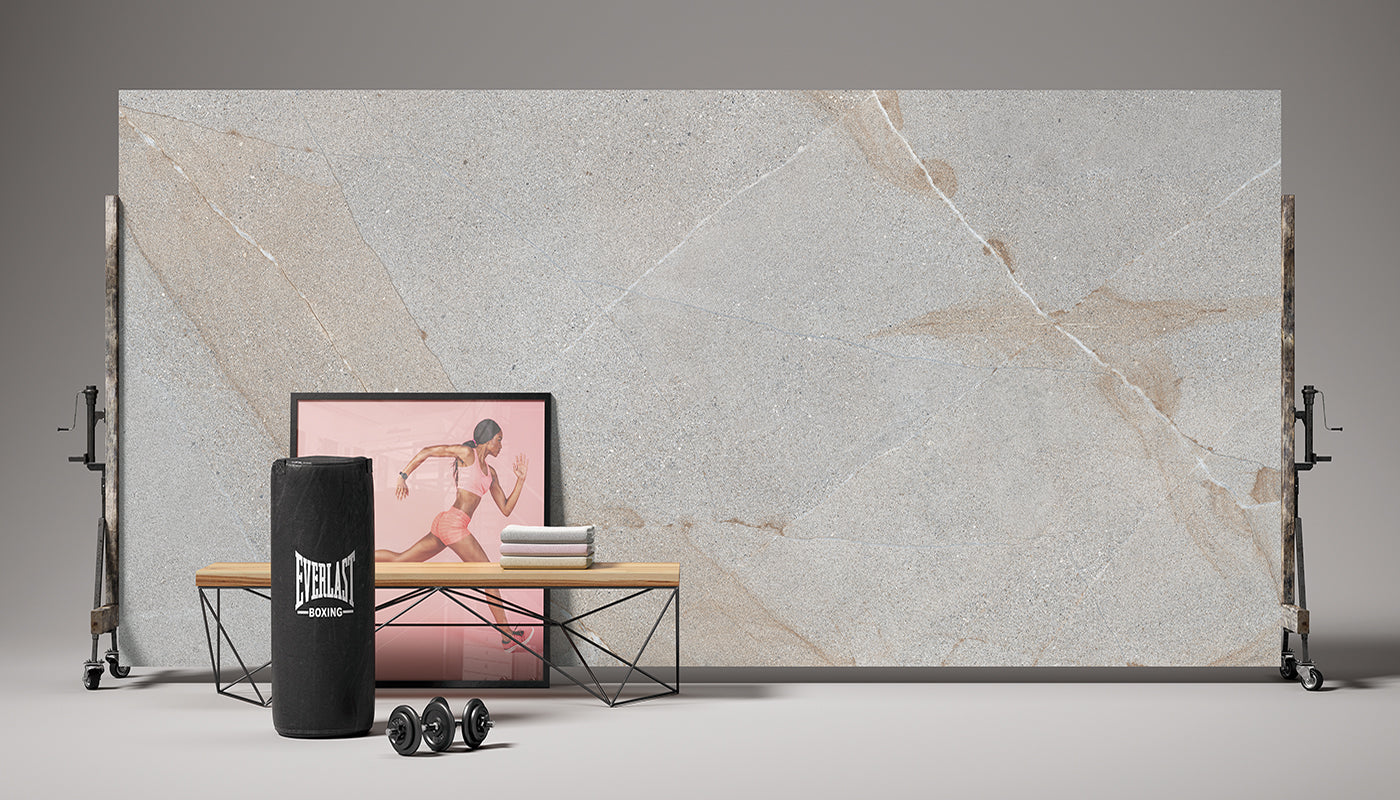Level Stone Granite Stone porcelain field tile by Emil, naturale finish, 63 25/32"x127 9/16"x12-mm size. Premium Italian porcelain for floors and walls.