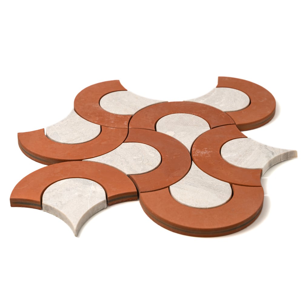 Diana Royal Delhi Marble Mosaic (11 1/16"×11 1/16"×3/8" | rugged | straight cut)