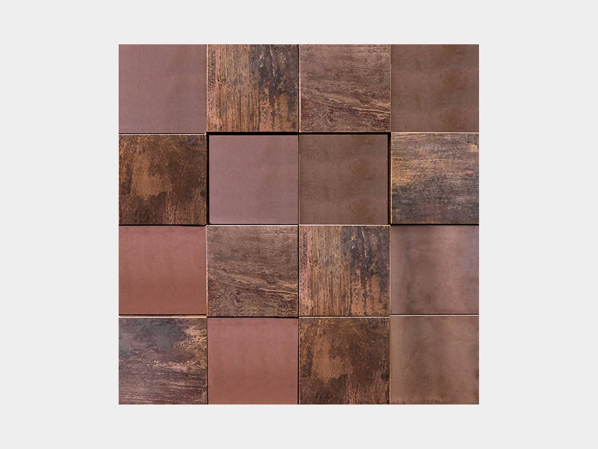 Metal Bronze 3D Cubes Mosaic (4x12x46214-mm | matt-gloss)
