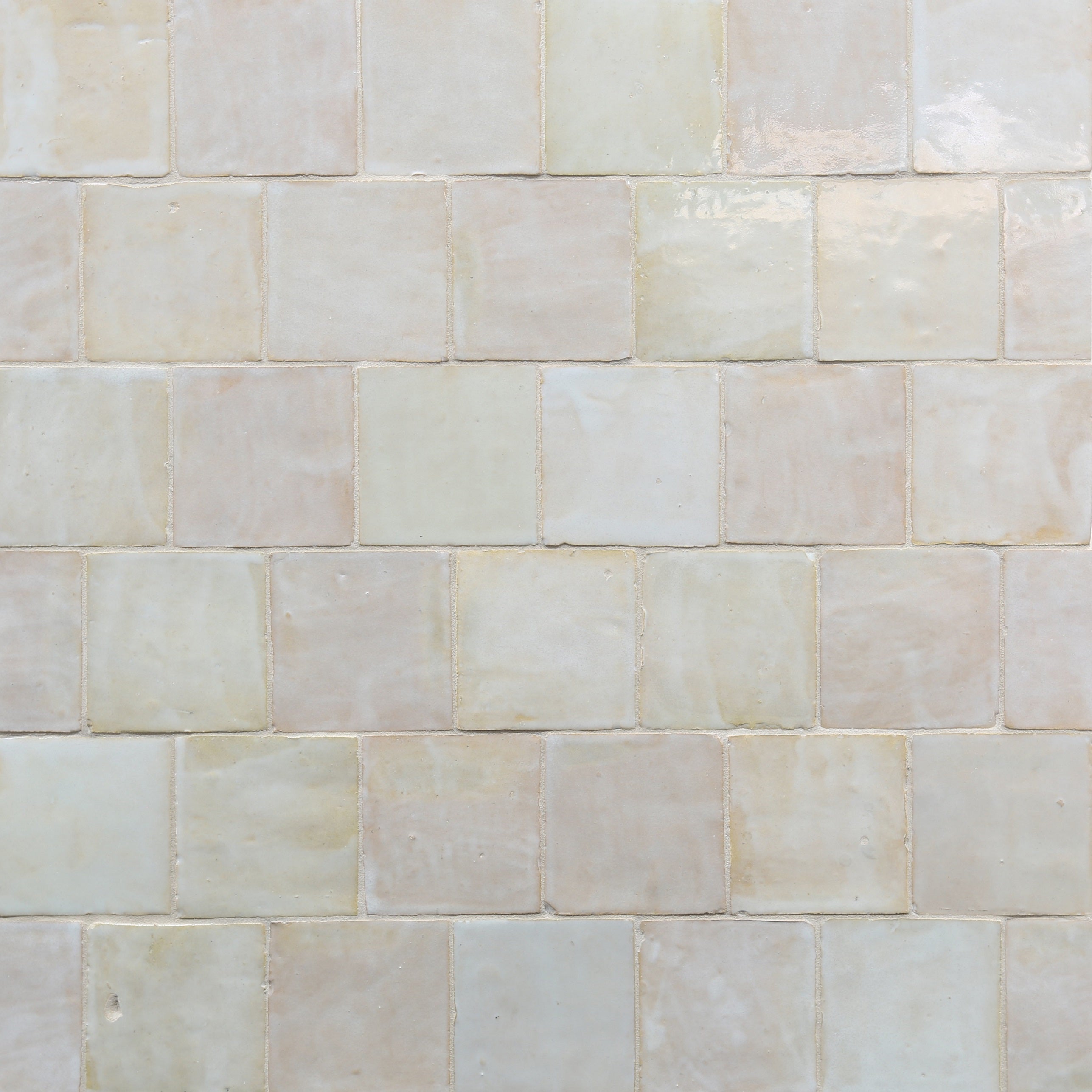 Zel Nouveau Fog Glazed Zellige Field Tile | 4X4X1/2 | Gloss