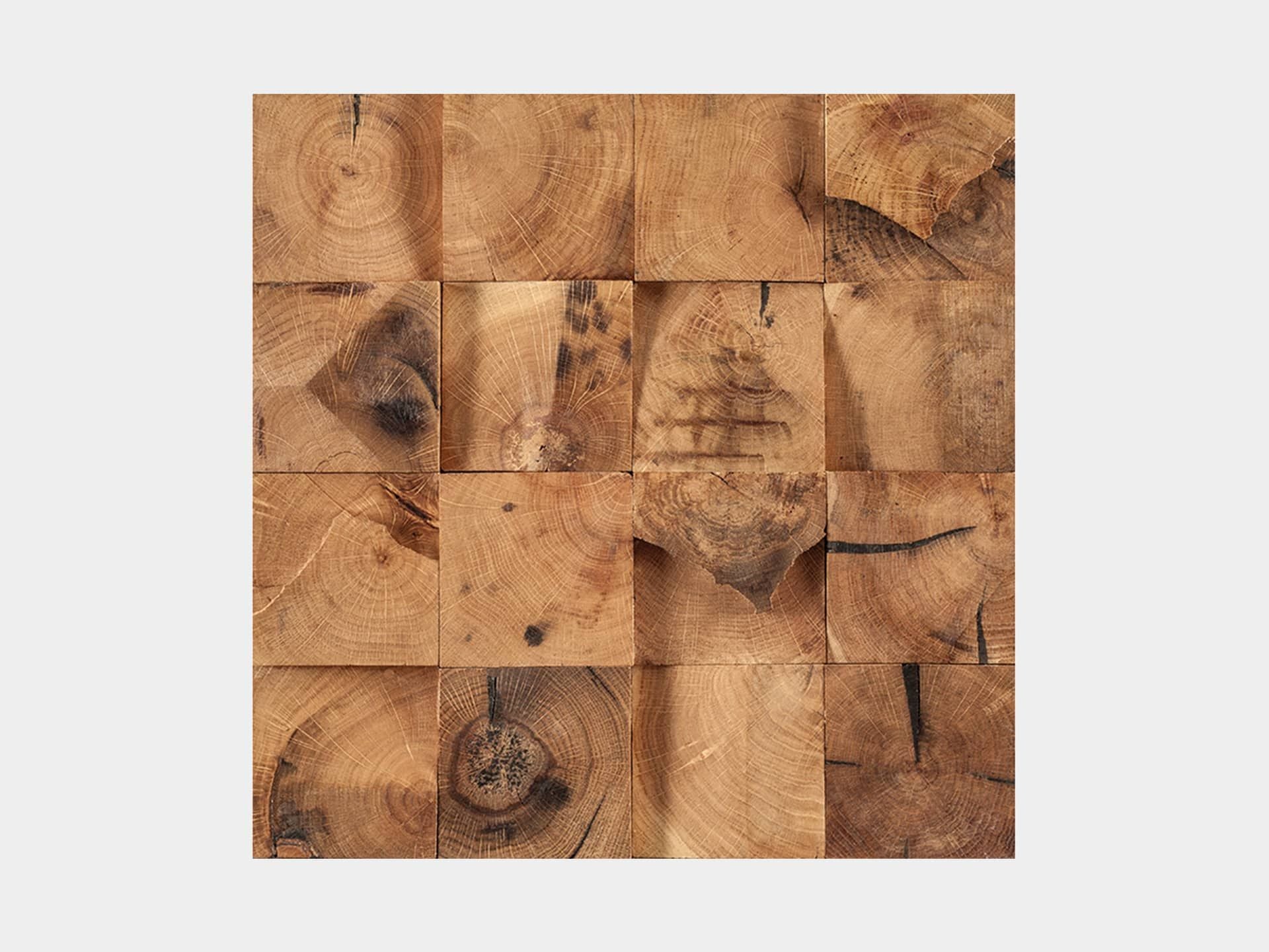 Wood Brown Cubes Mosaic (13x13x19-mm | matt)