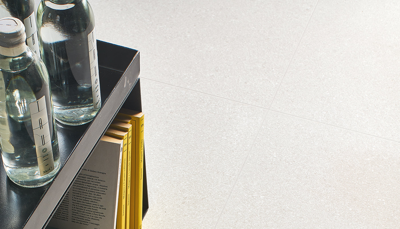 Grain Stone Sand porcelain field tile by Emil, tecnica finish, 23 5/8"x47 1/4"x9.5-mm size. Premium Italian porcelain for floors and walls.