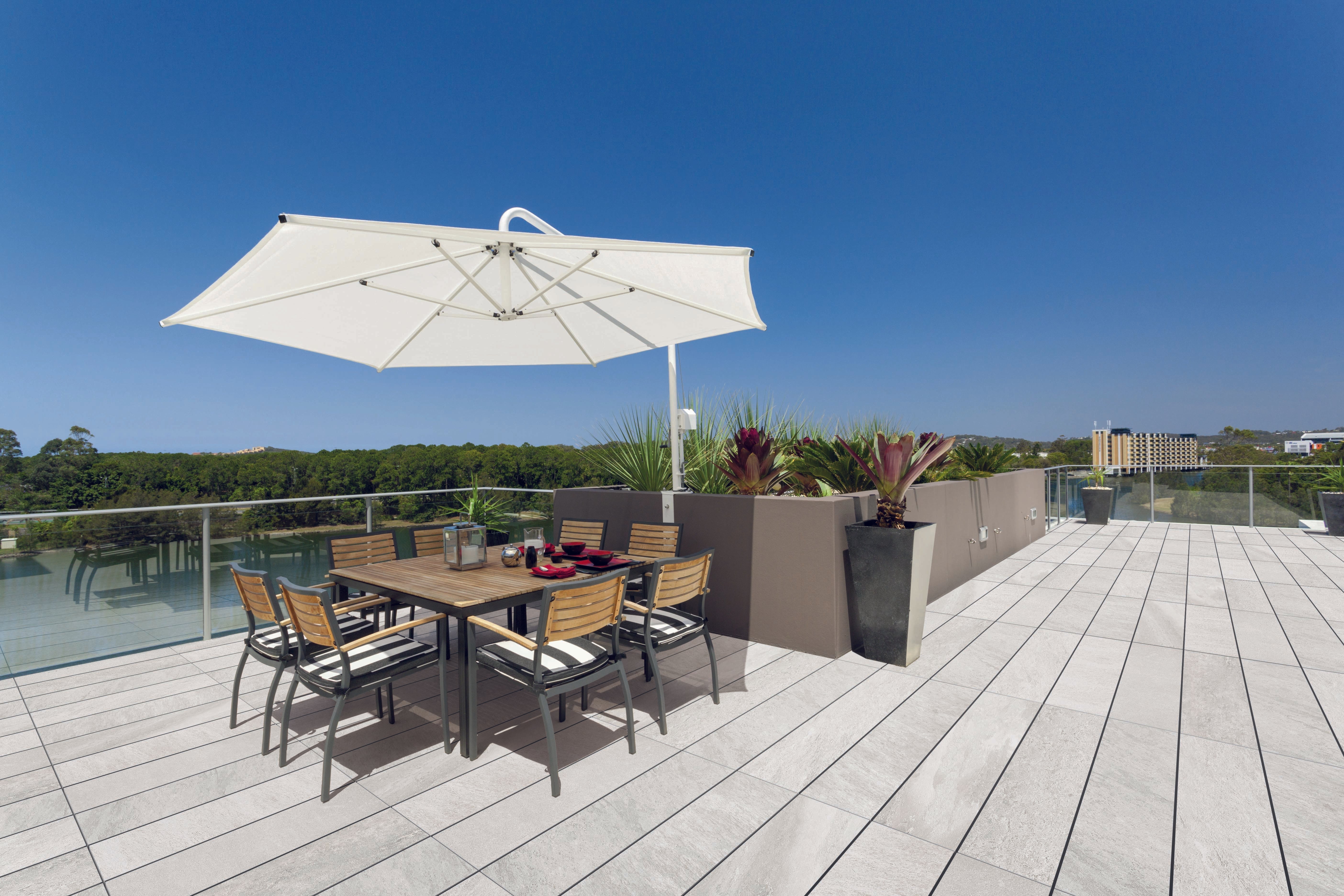 QUARTZ: Extra White Paving Tile (12"x48"x20-mm | grip)