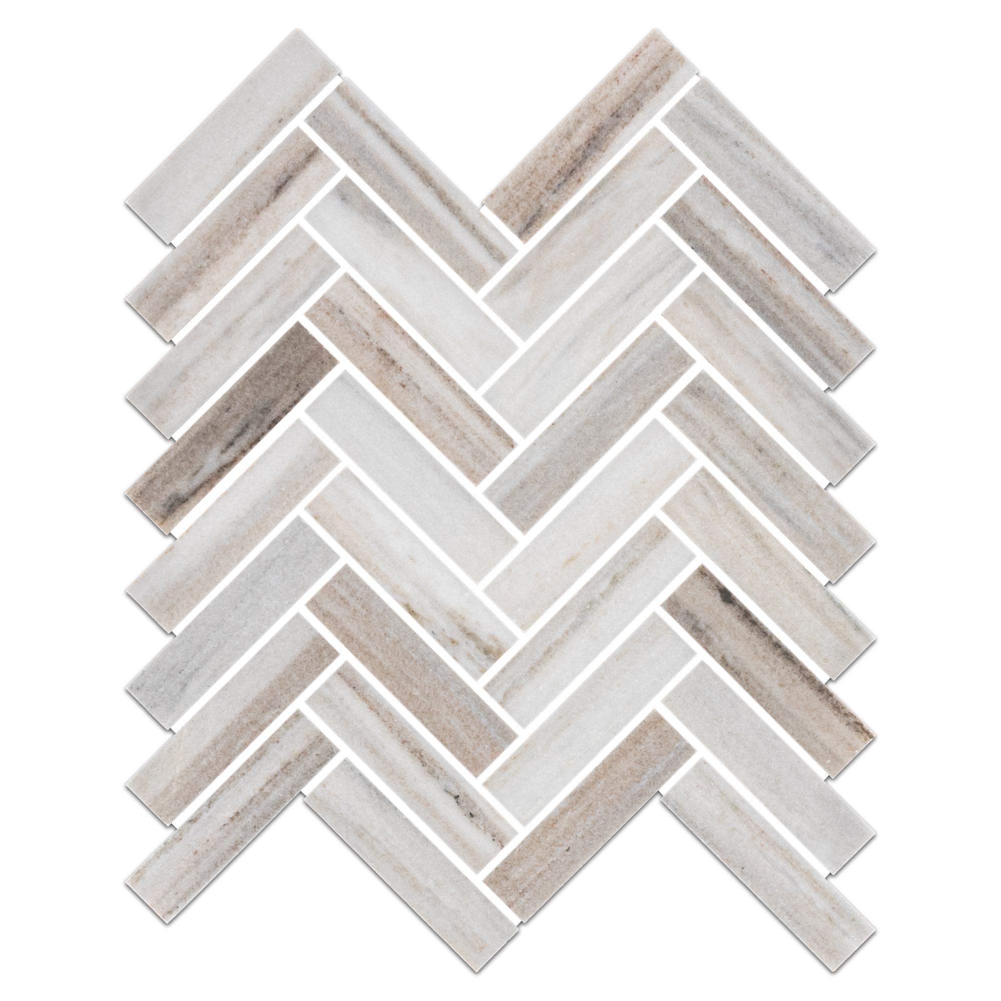 CINNAMON BEIGE: 1X4 Herringbone Marble Field Mosaic (11 3/8"x12 1/2"x3/8" | honed)
