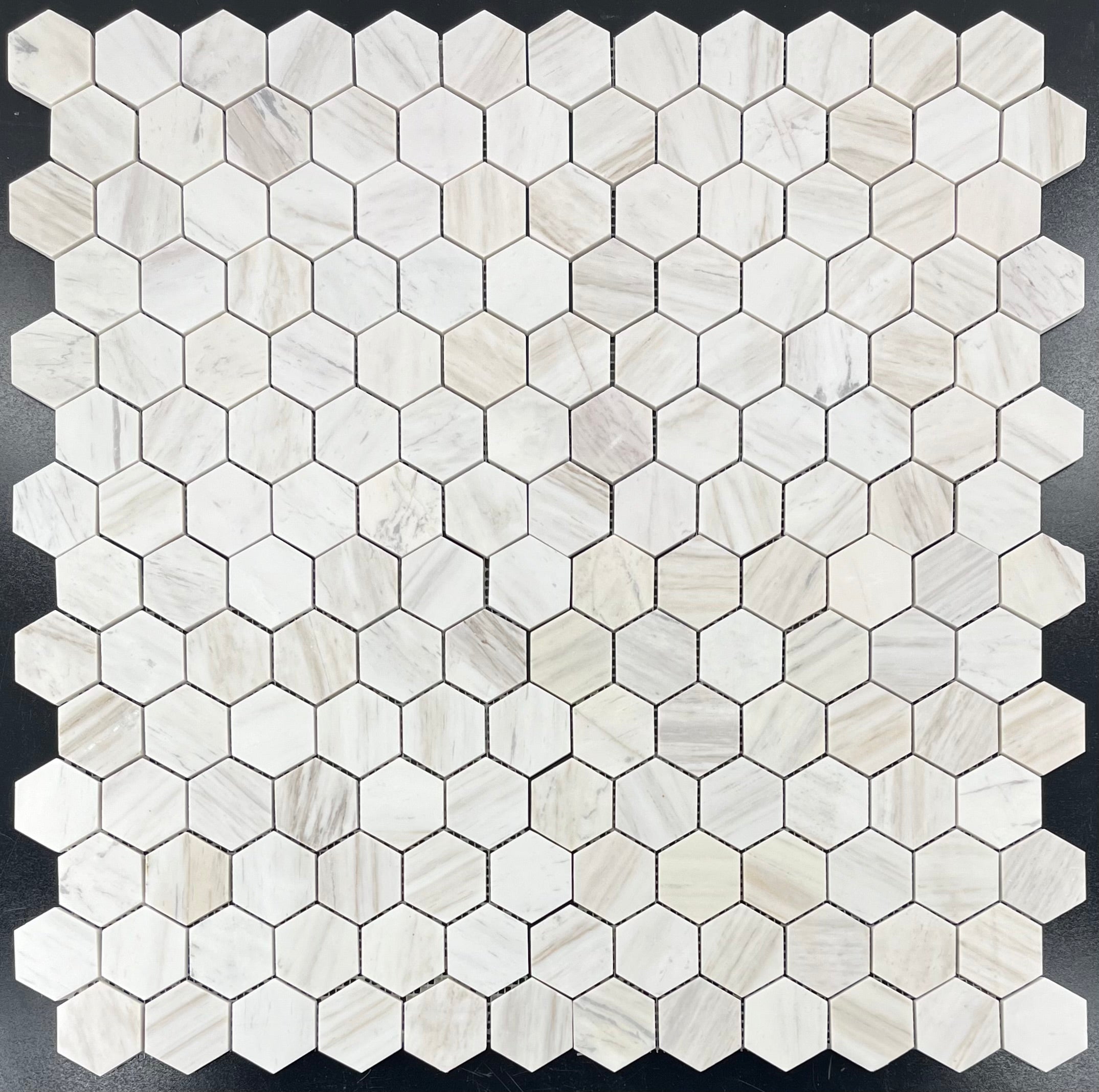 VENA D ORO: 2" Hexagonal Marble Field Mosaic (11 3/4"x11 15/16"x3/8" | honed)