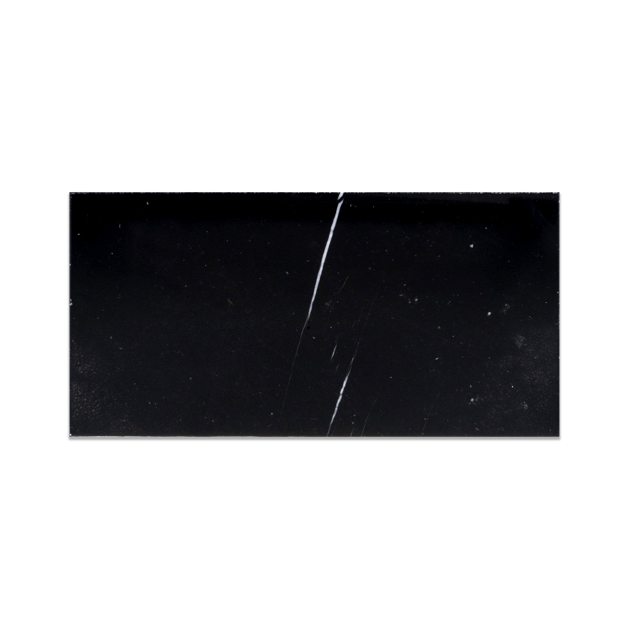 Elon black marble rectangle field tile 6x12x0.375 polished for sale at Surface Group Online tile store