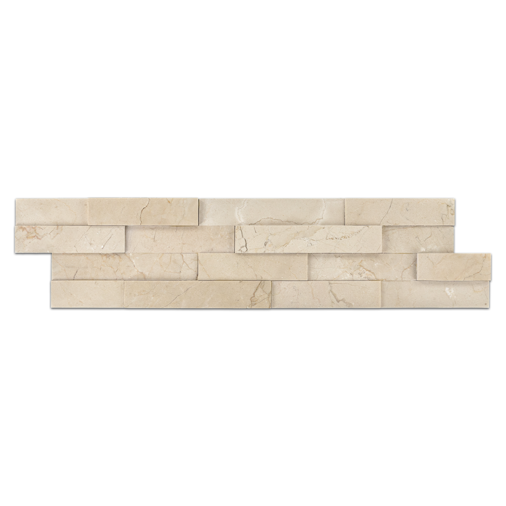 Elon Crema Marfil Marble Interlocking Veneer Panel Flat 6x23 Honed Tile from Surface Group.