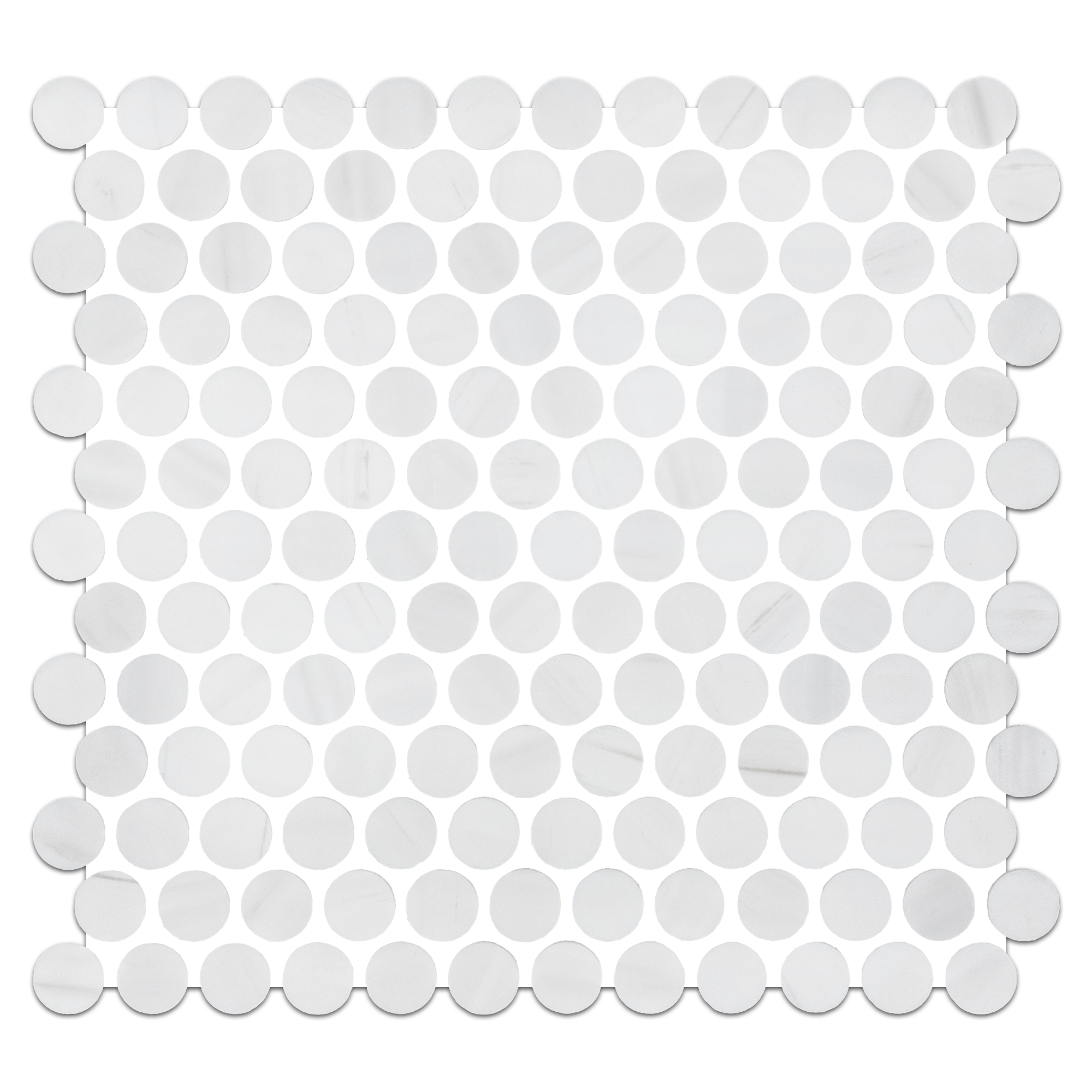 Elon Dolomite Marble 1 Penny Rounds Field Mosaic 11.5625x12.875x0.375 Honed SM1007H Surface Group International Product