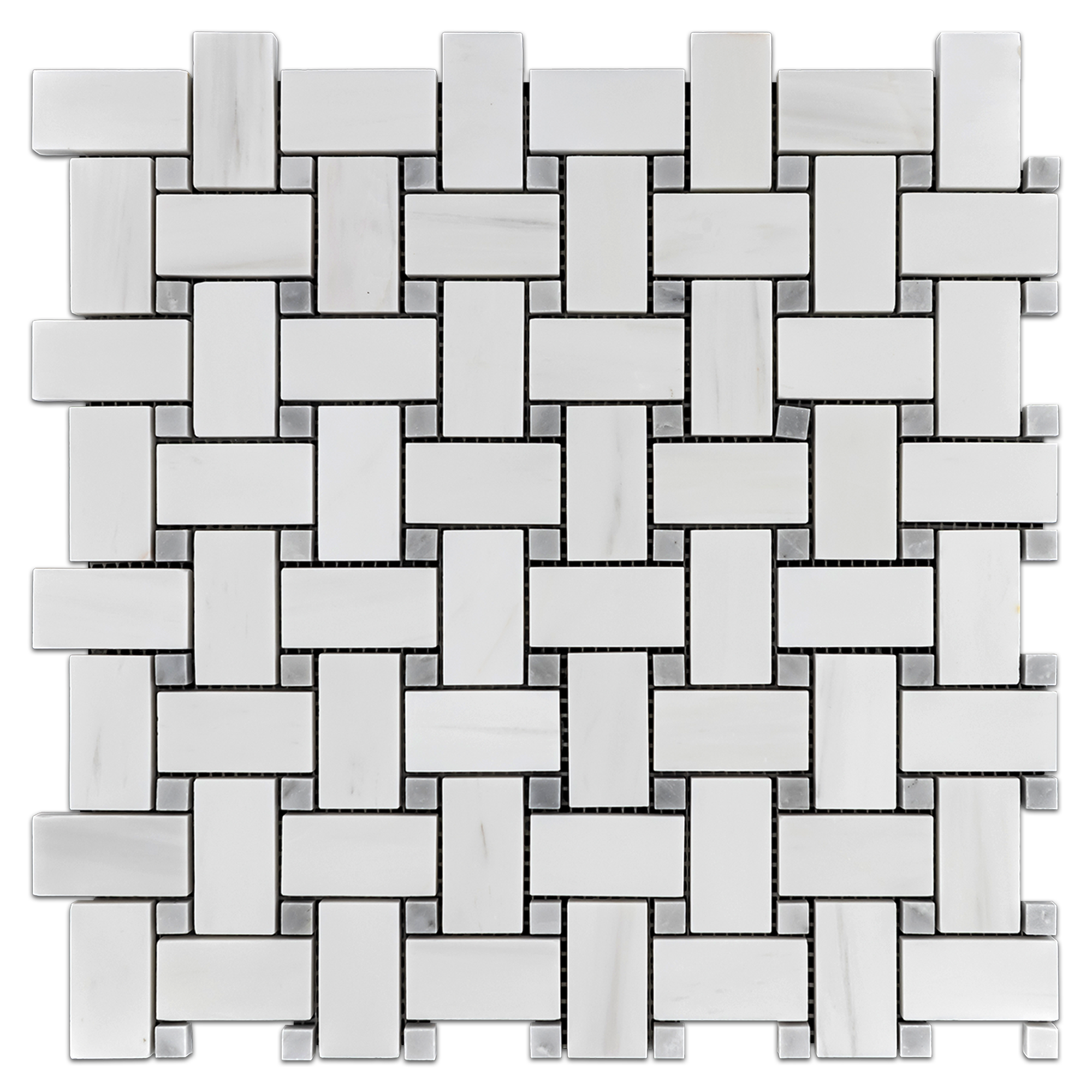 Elon Dolomite Mystic Gray Marble Stone Blend Basketweave Field Mosaic 12x12x0.375 Honed AM9519H Surface Group International Product