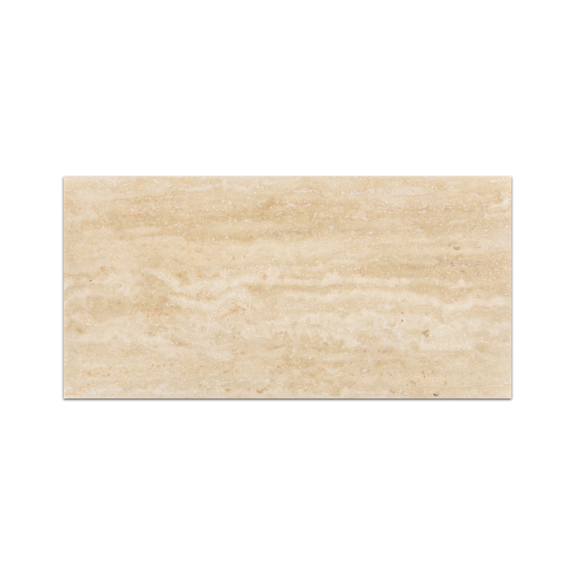 Elon Light Ivory Vein Cut Travertine Rectangle Field Tile 6x12 Honed - Surface Group International