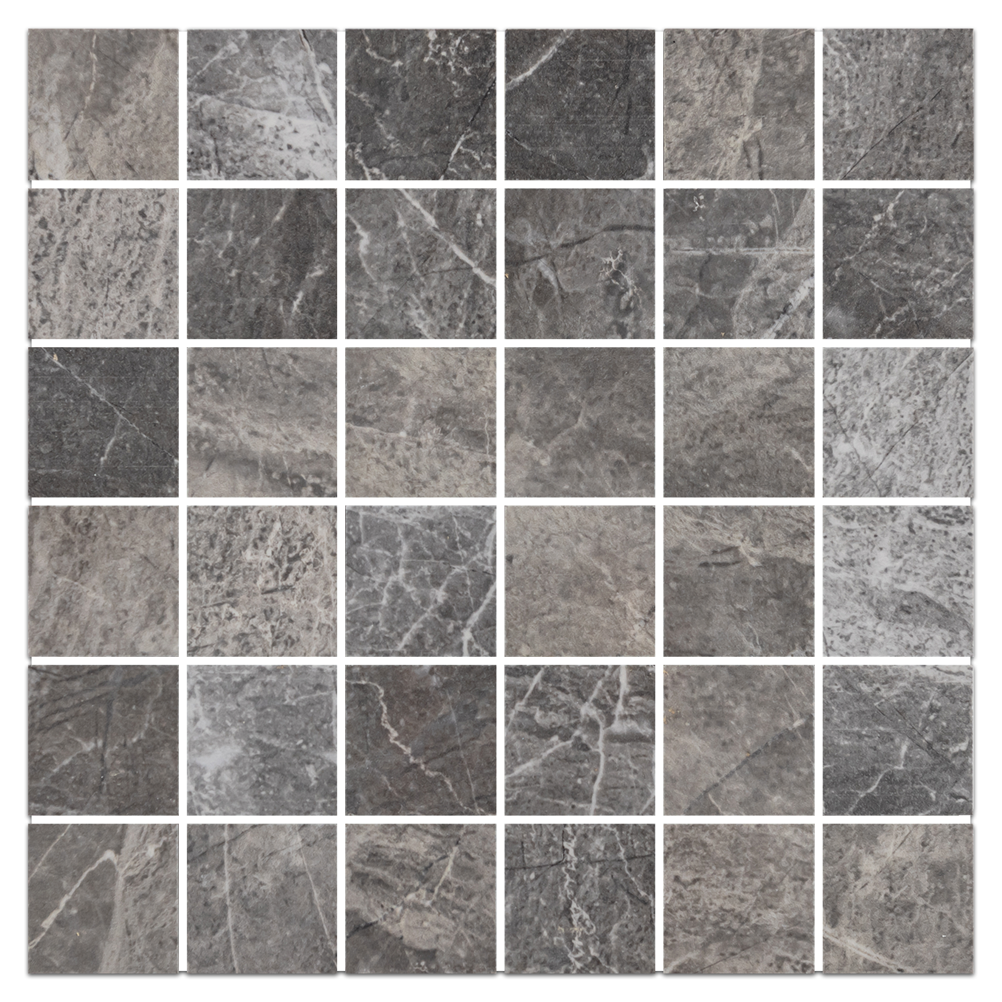 Elon Nuance Anthracite Porcelain 2x2 Straight Stack Field Mosaic 12x12x0.375 Semi Polished MP502P Surface Group International Product