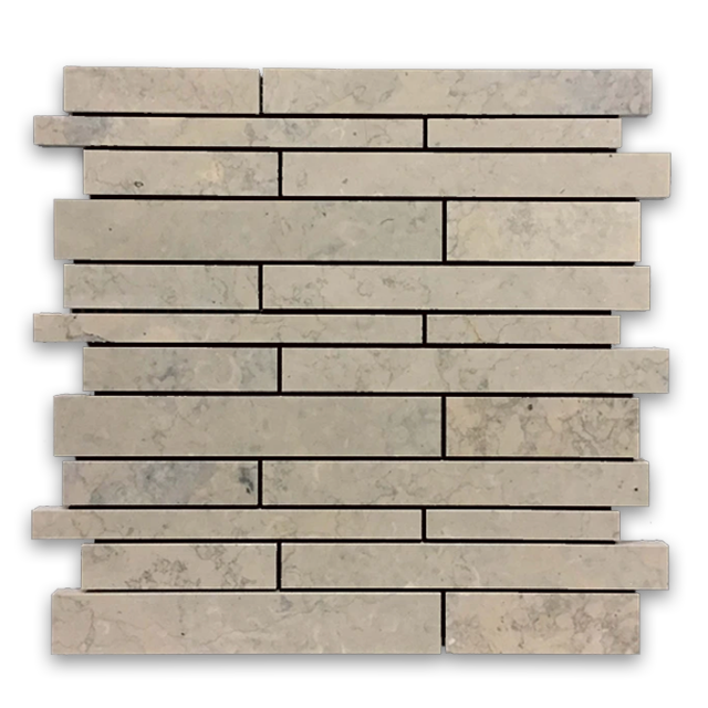 Elon Quartier Parisien Limestone Random Strip Field Mosaic 6x16x0.375 Honed Tile - Surface Group International