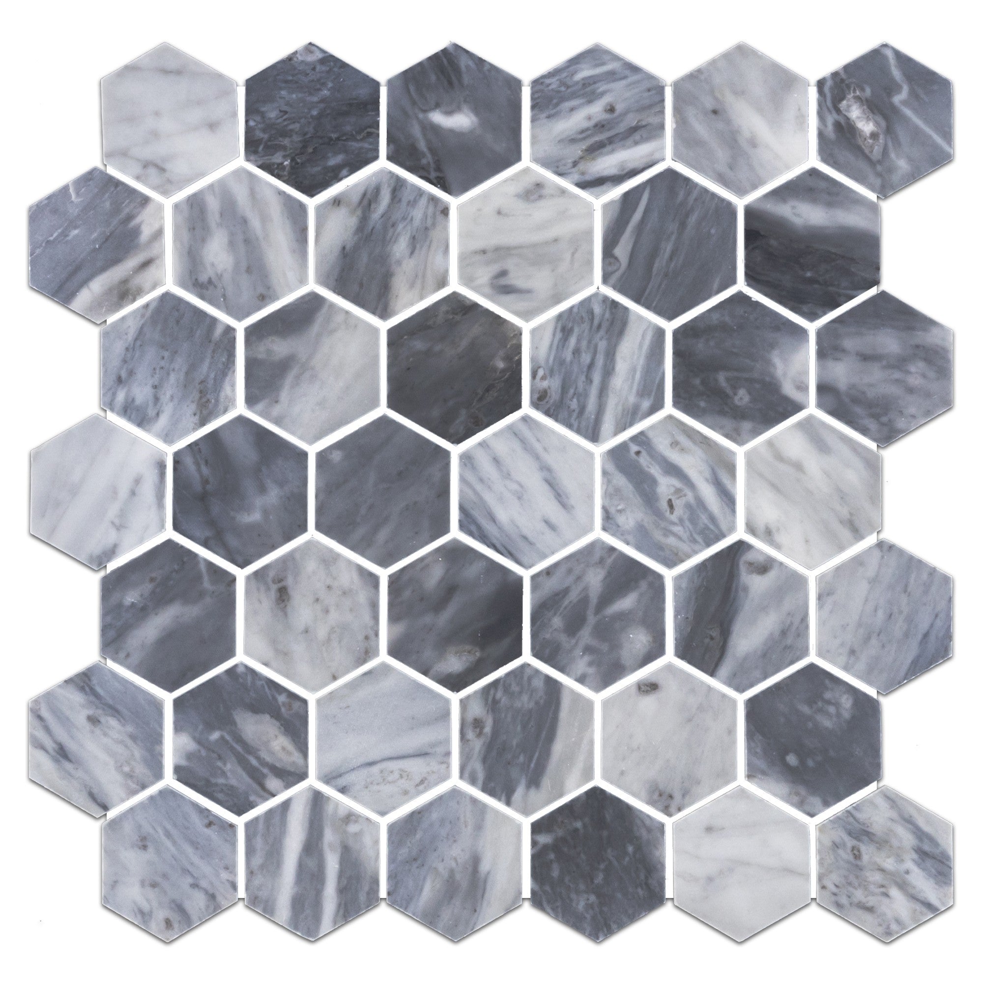Elon Tile Bardiglio Nuvolato Mosaic tile — available at Surface Group
