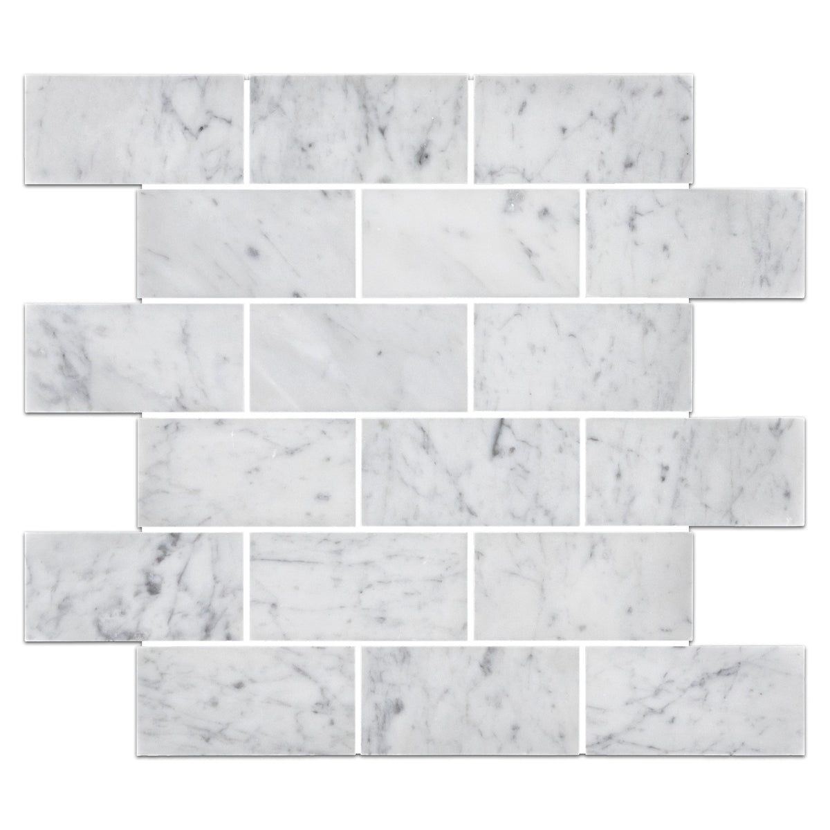 Elon Tile Bianco Carrara Mosaic tile pattern swatch — available at Surface Group