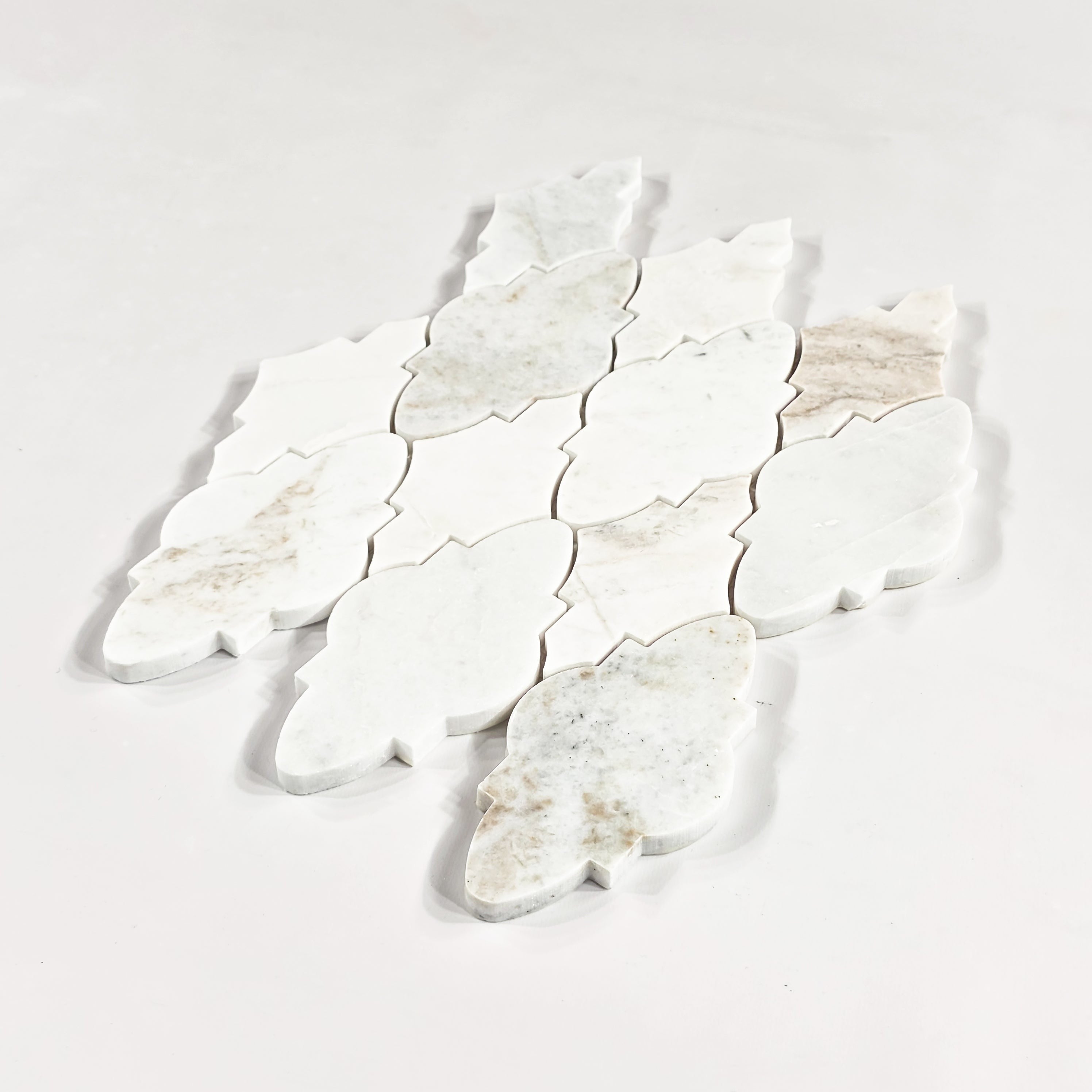 Elon Tile Bianco Oro Mosaic tile close-up view — available at Surface Group