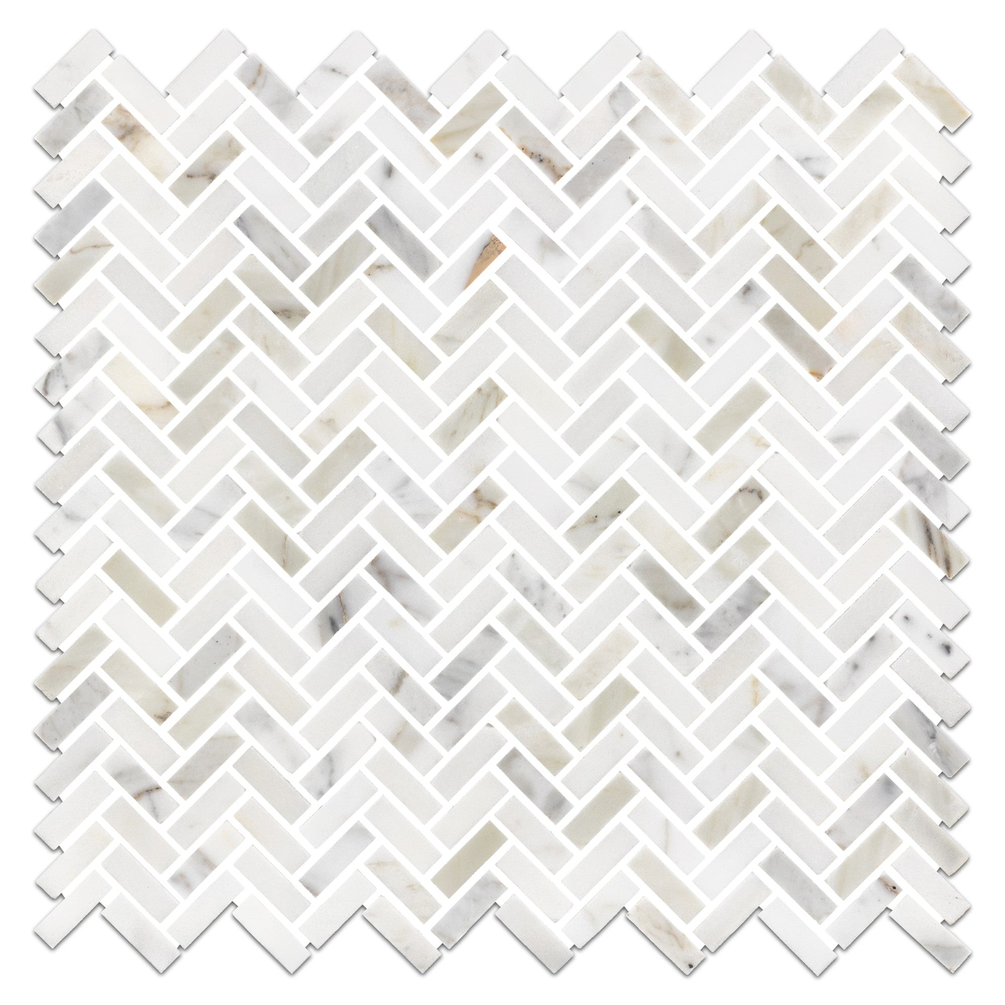 Elon Tile Calacatta Gold Mosaic tile pattern swatch — available at Surface Group