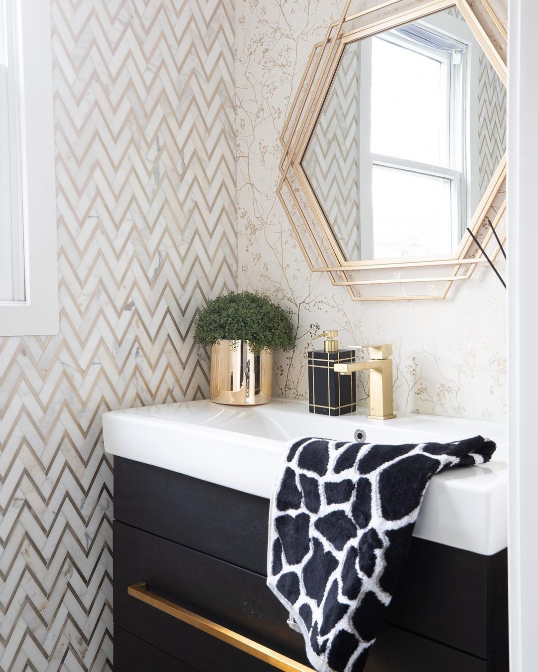 Elon Tile Herringbone tile in a room setting — available at Surface Group
