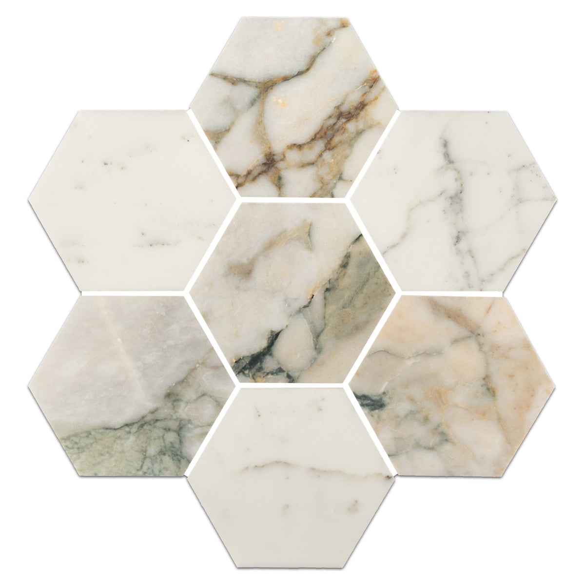 Elon Tile Hexagon tile pattern swatch — available at Surface Group