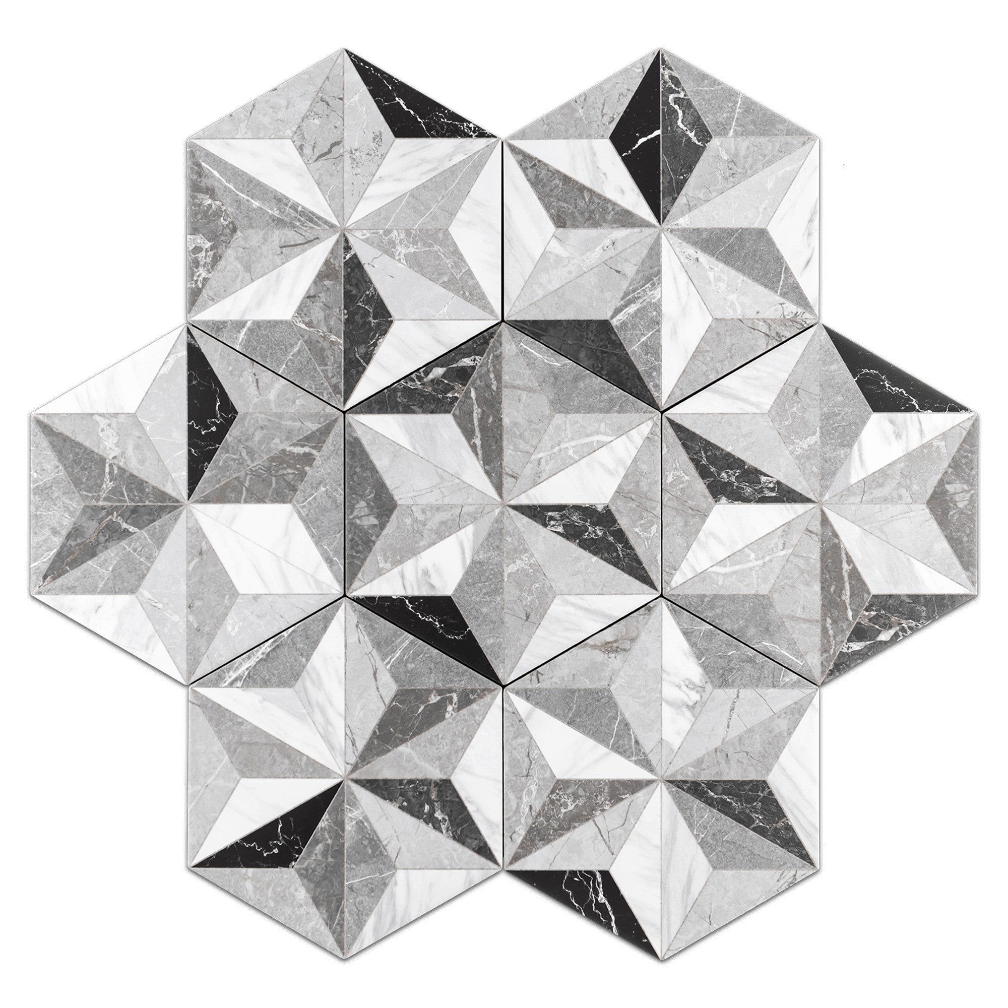 Elon Tile Hexagon Porcelain tile pattern swatch — available at Surface Group