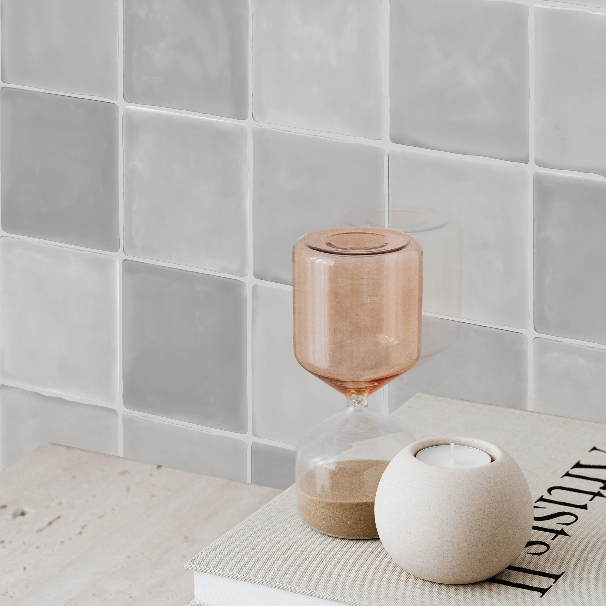 Elon Tile Lagos Grey tile in a room setting — available at Surface Group