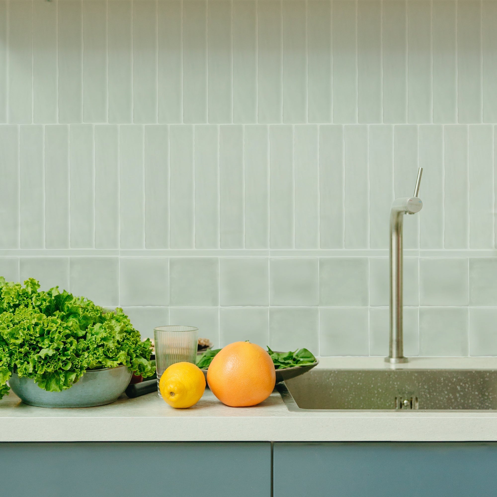 Elon Tile Lagos Mint tile in a room setting — available at Surface Group