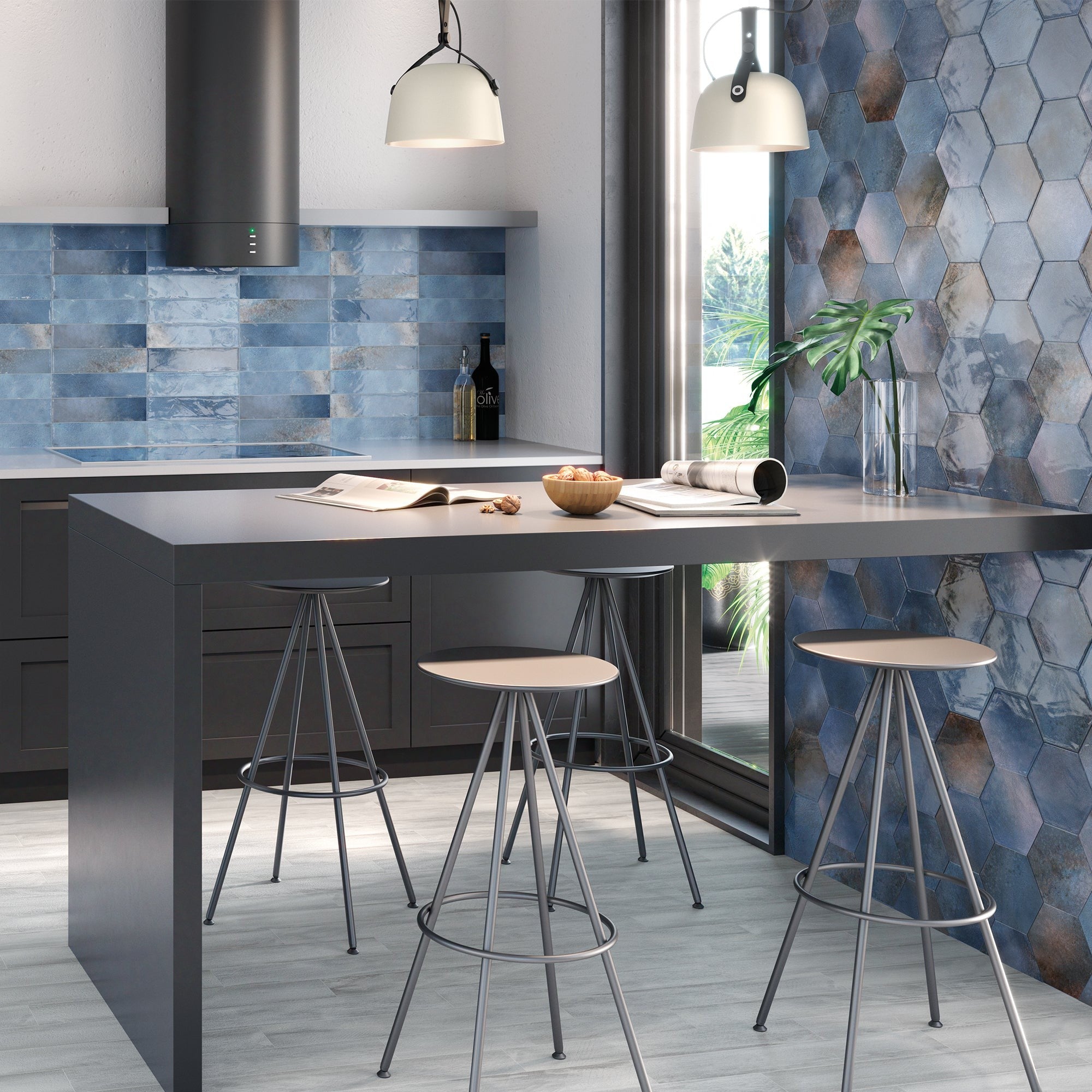 Elon Tile Moon tile in a room setting — available at Surface Group