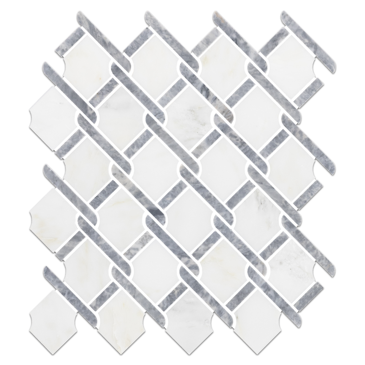 Elon Tile Pearl White Mosaic tile — available at Surface Group