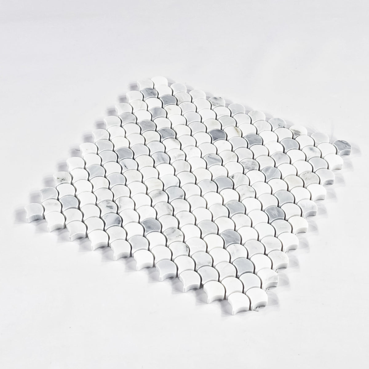 Elon Tile Pearl White Mosaic tile close-up view — available at Surface Group