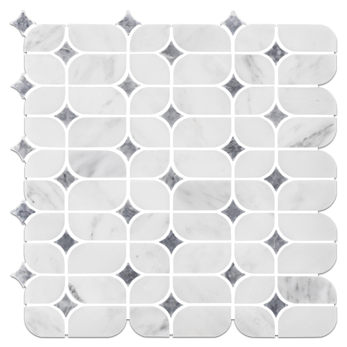 Elon Tile Pearl White Mosaic tile — available at Surface Group