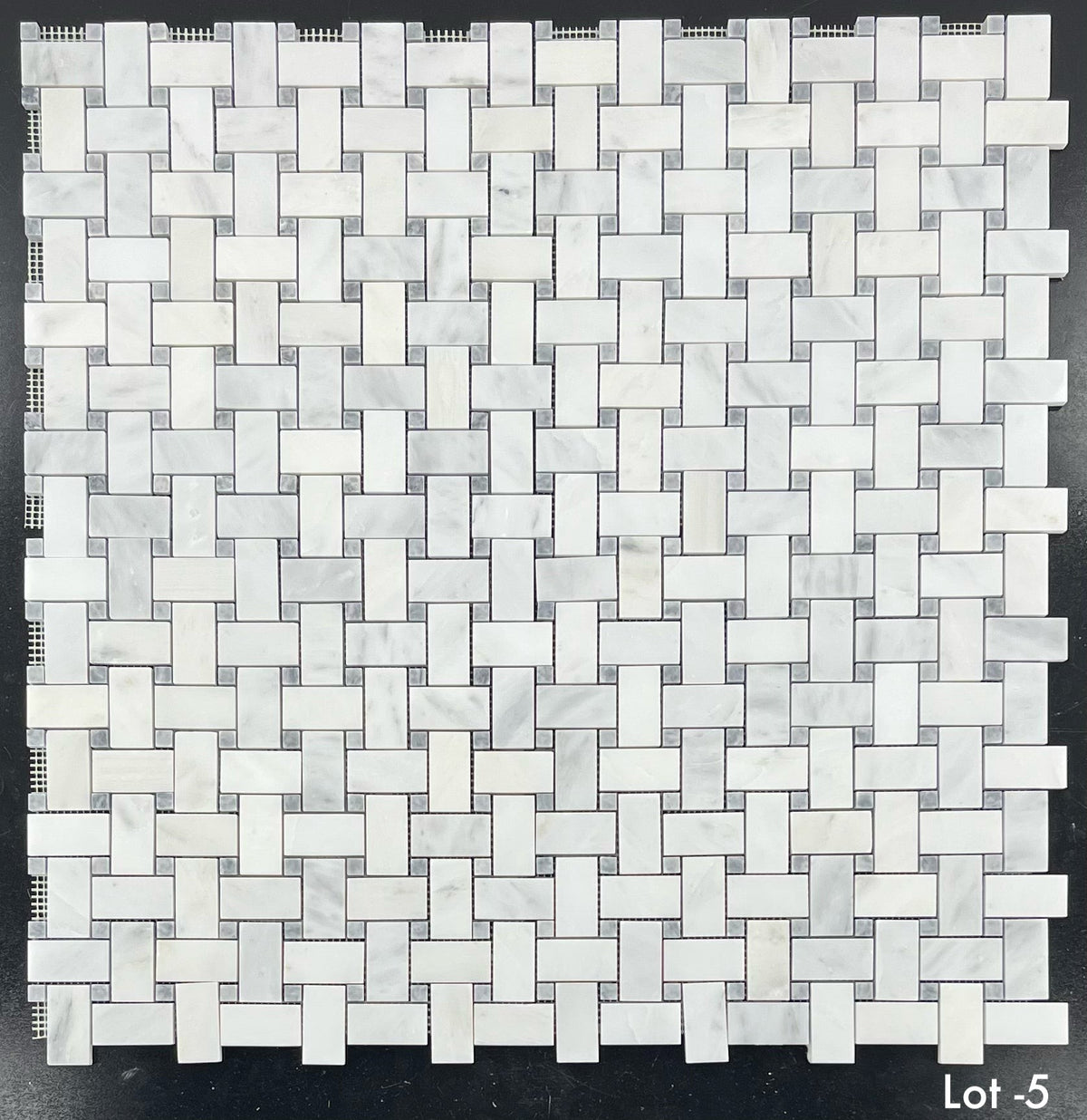 Elon Tile Pearl White Mosaic tile pattern swatch — available at Surface Group