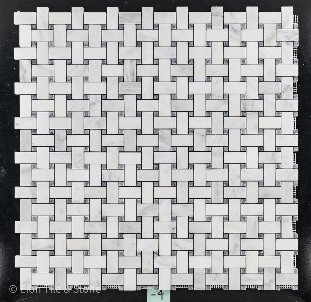 Elon Tile Pearl White Mosaic tile pattern swatch — available at Surface Group
