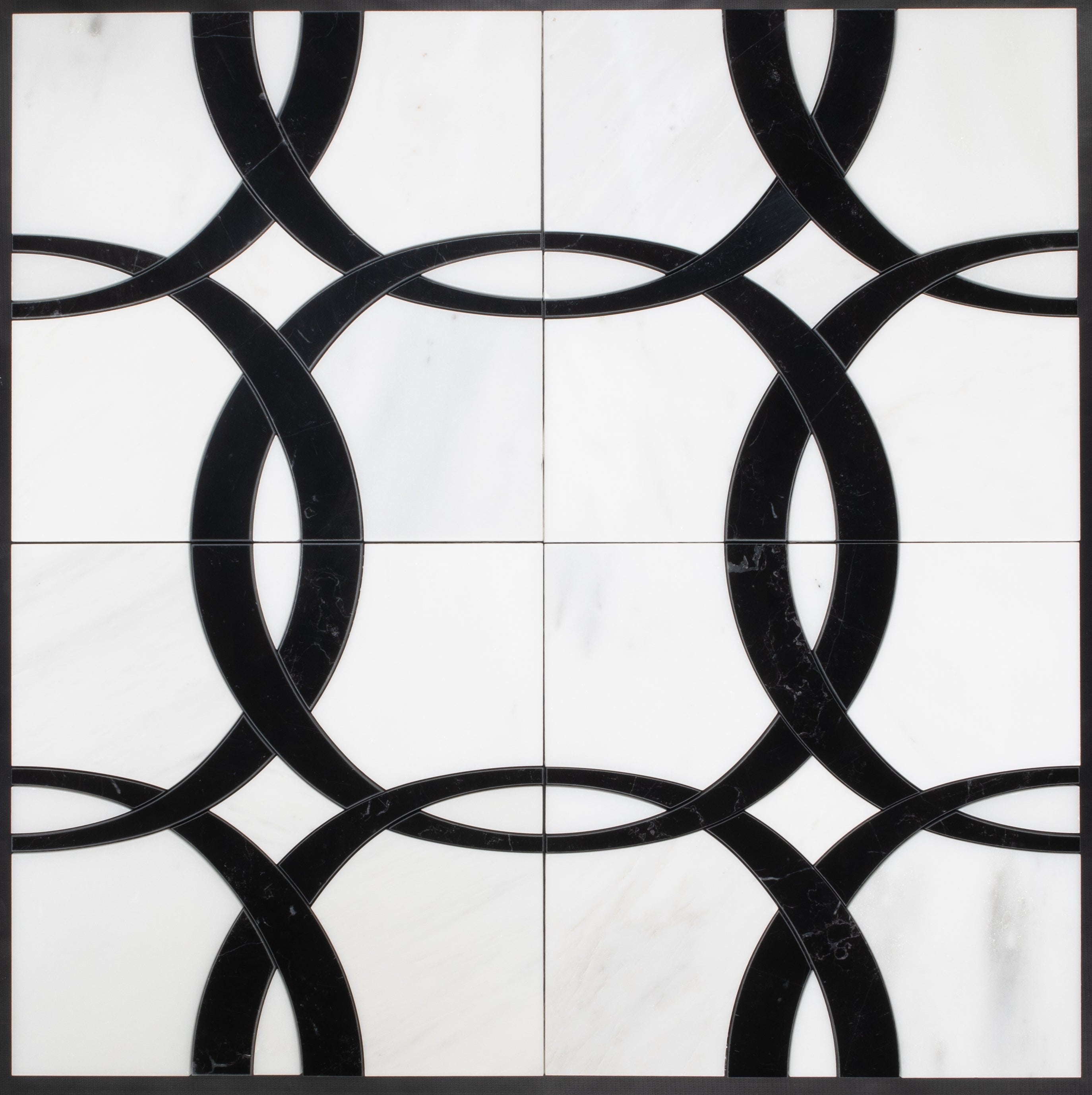 Elon Tile Pearl White Waterjet tile pattern swatch — available at Surface Group