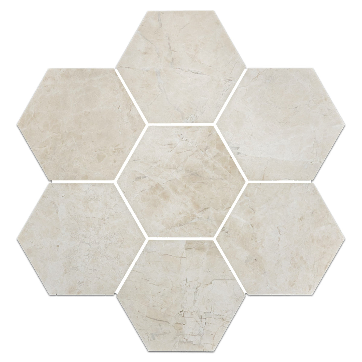 Elon Tile Hexagon tile pattern swatch — available at Surface Group