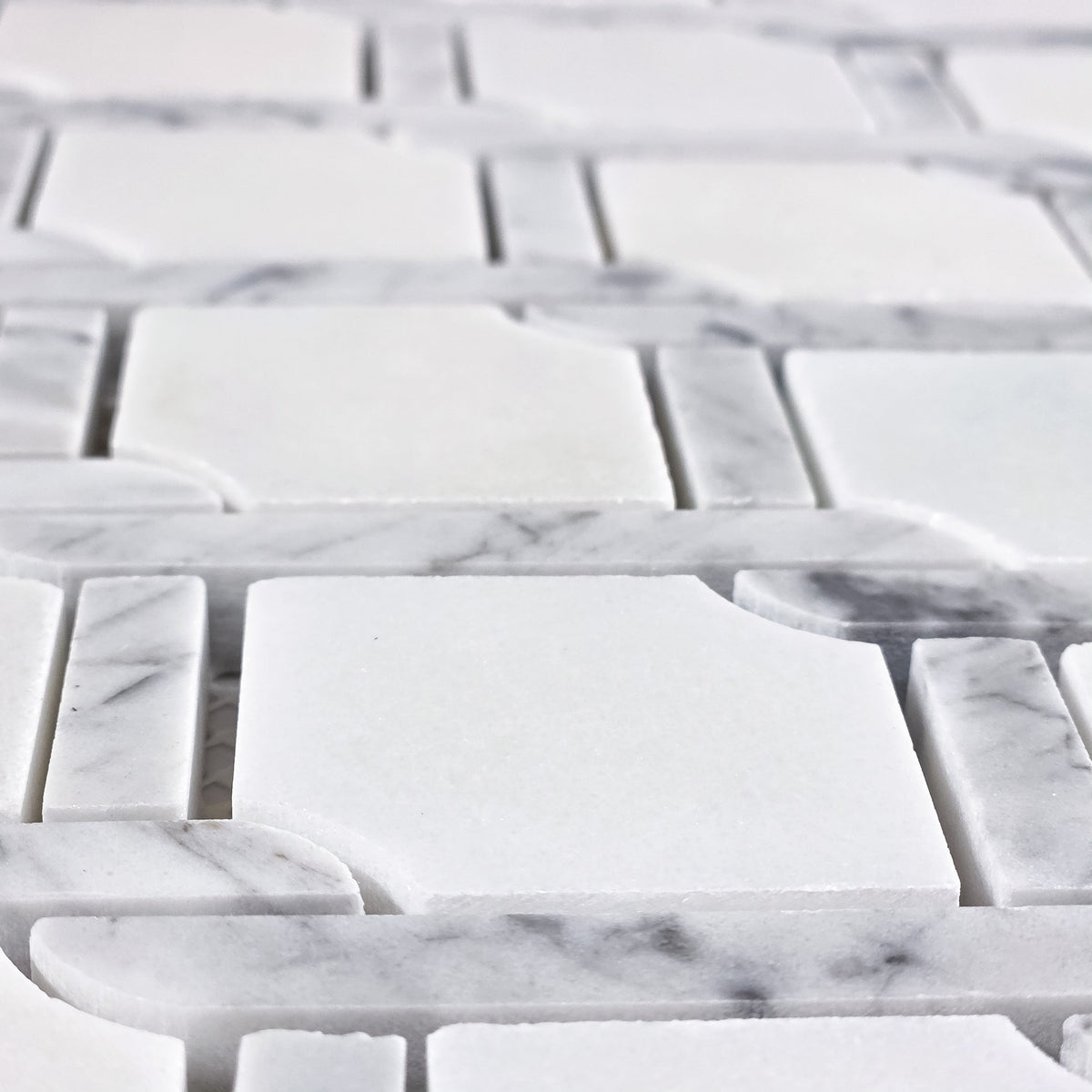 Elon Tile White Absolute tile arrangement — available at Surface Group