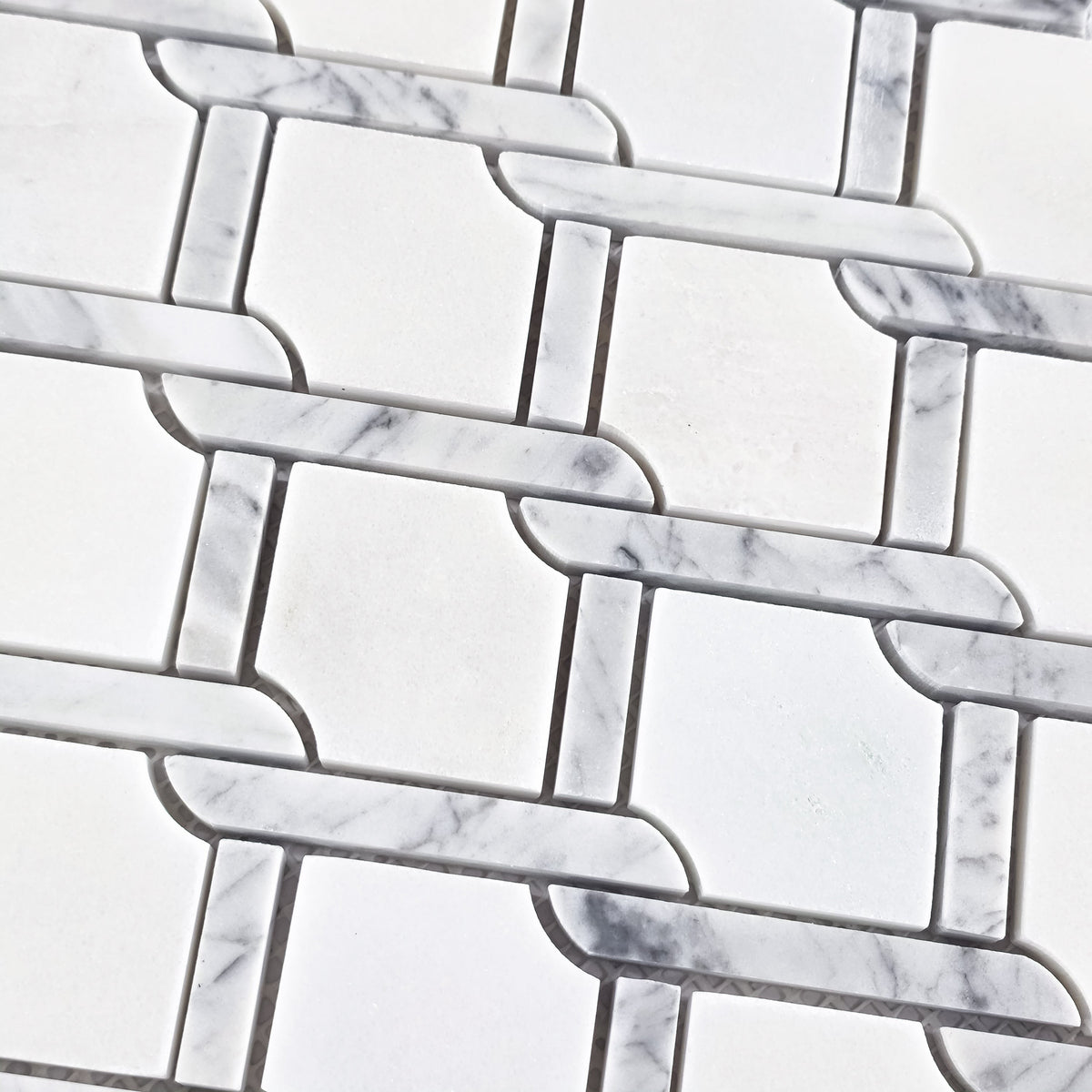 Elon Tile White Absolute tile arrangement — available at Surface Group